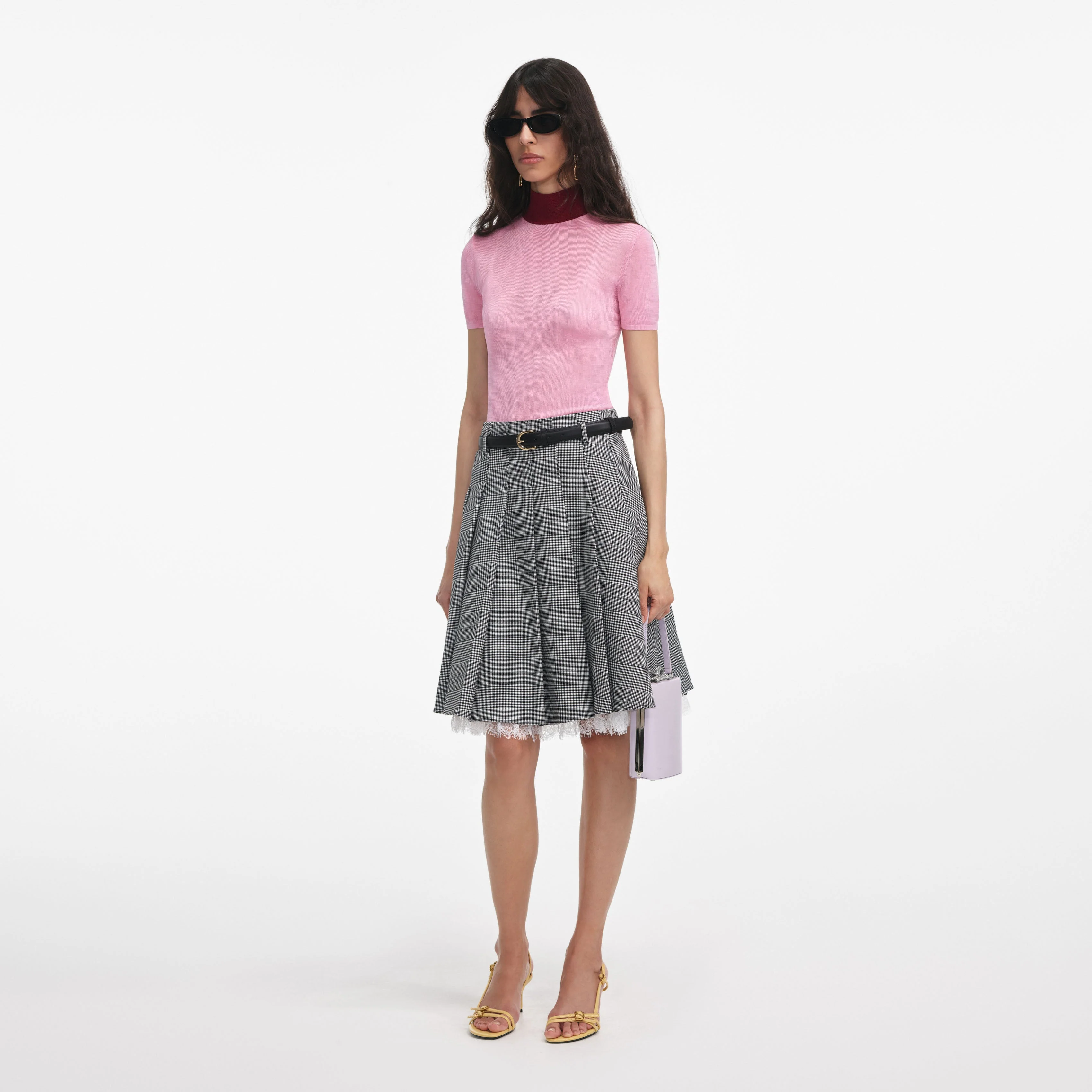 Pink Viscose Knit Short Sleeve Top - Image 2