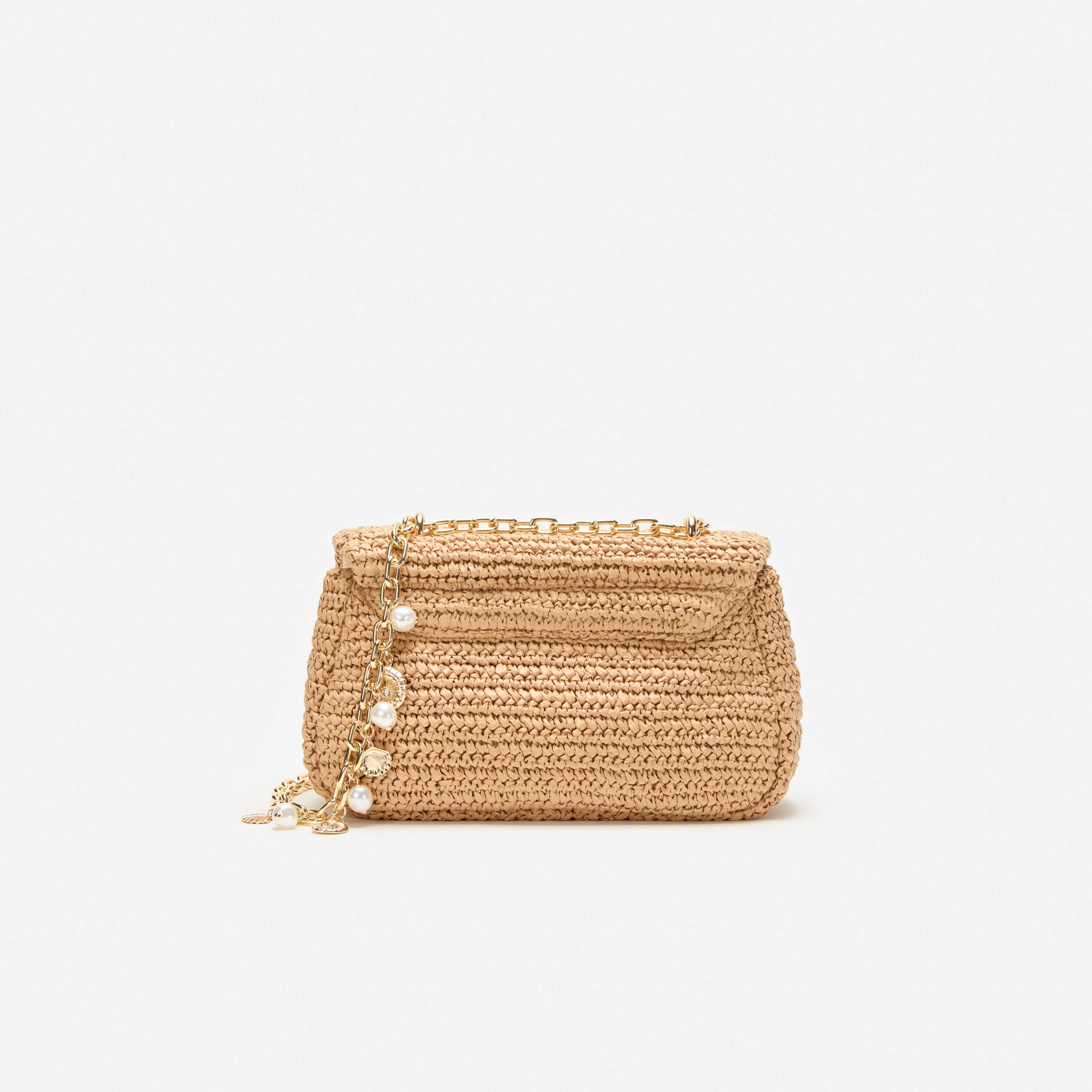 Raffia Bow Charm Shoulder Bag - Image 3
