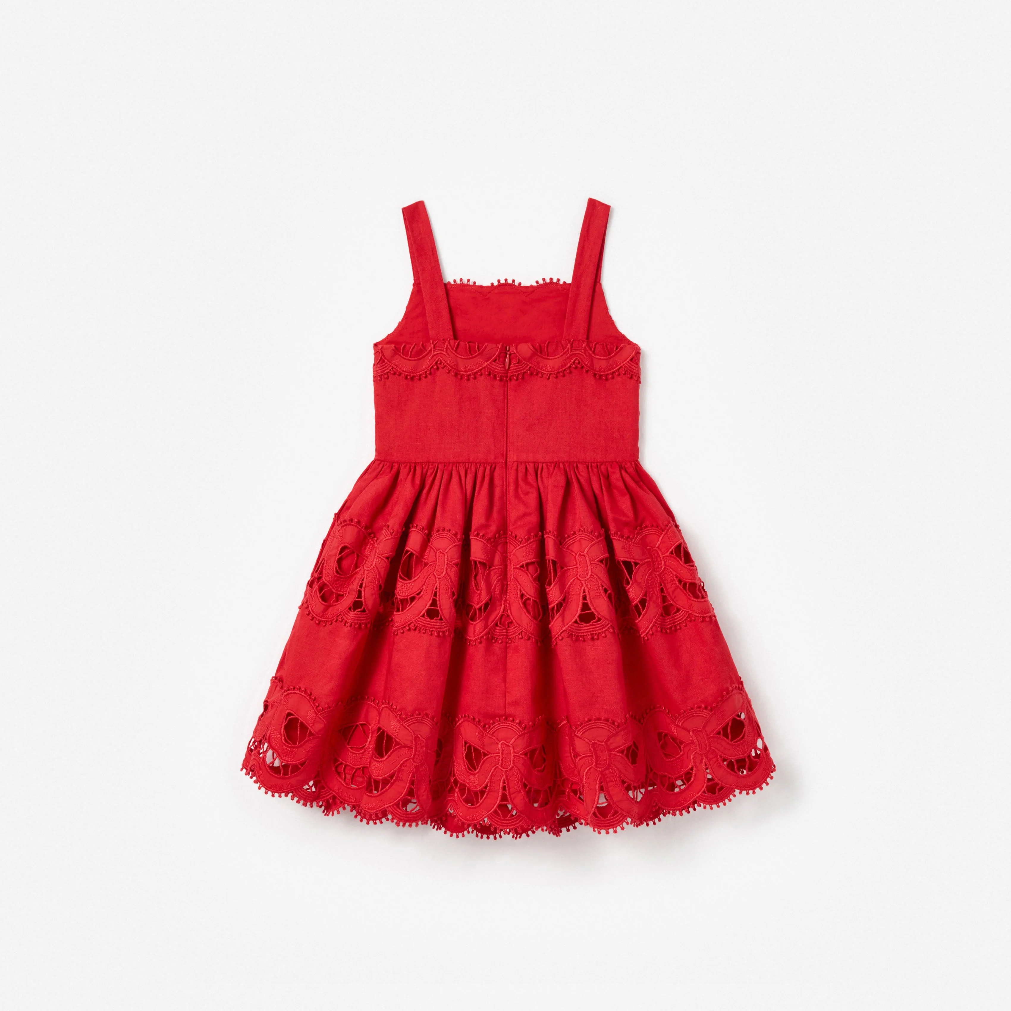 Red Linen Bow Dress - Image 2