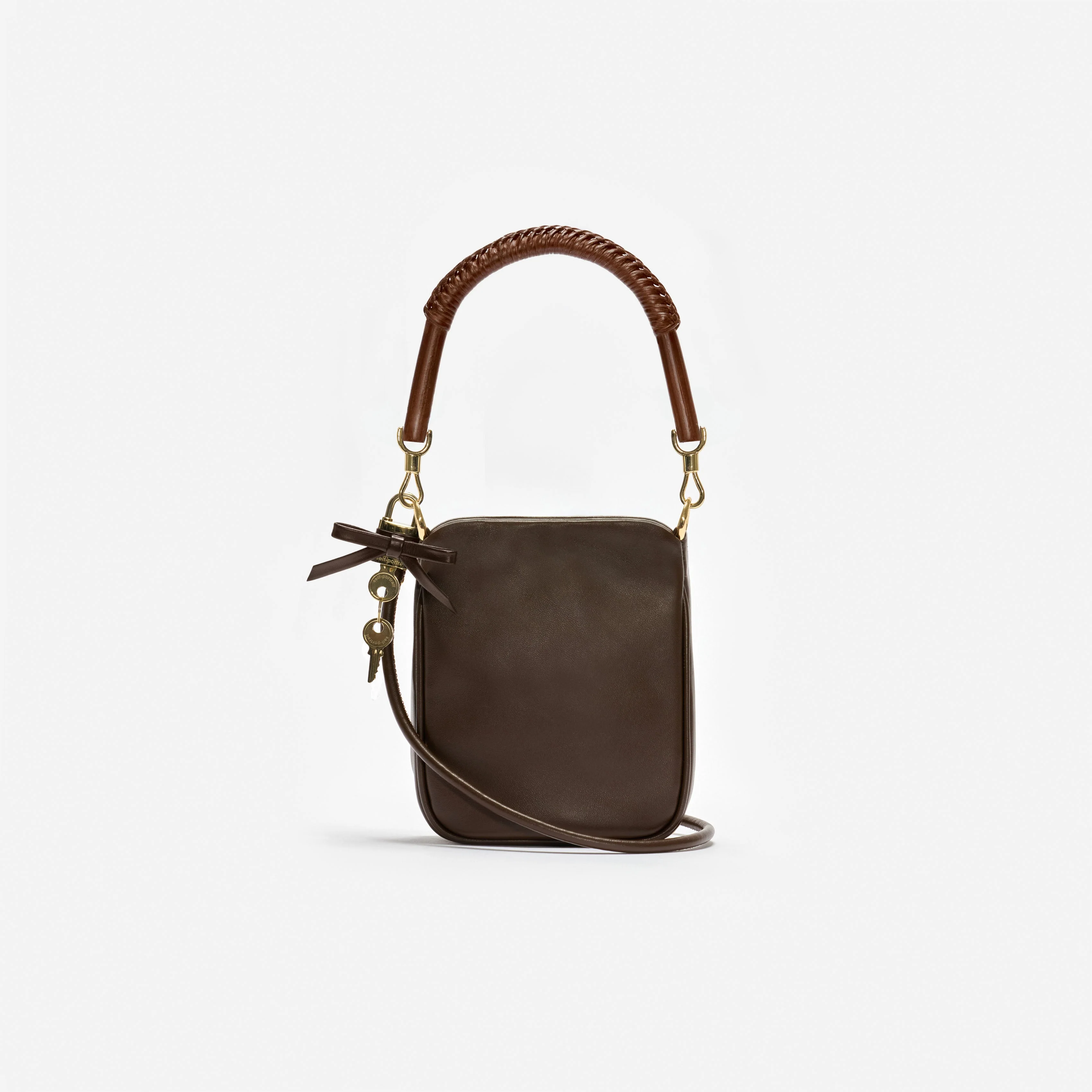 Brown Leather Mini Tote Bag - Image 3