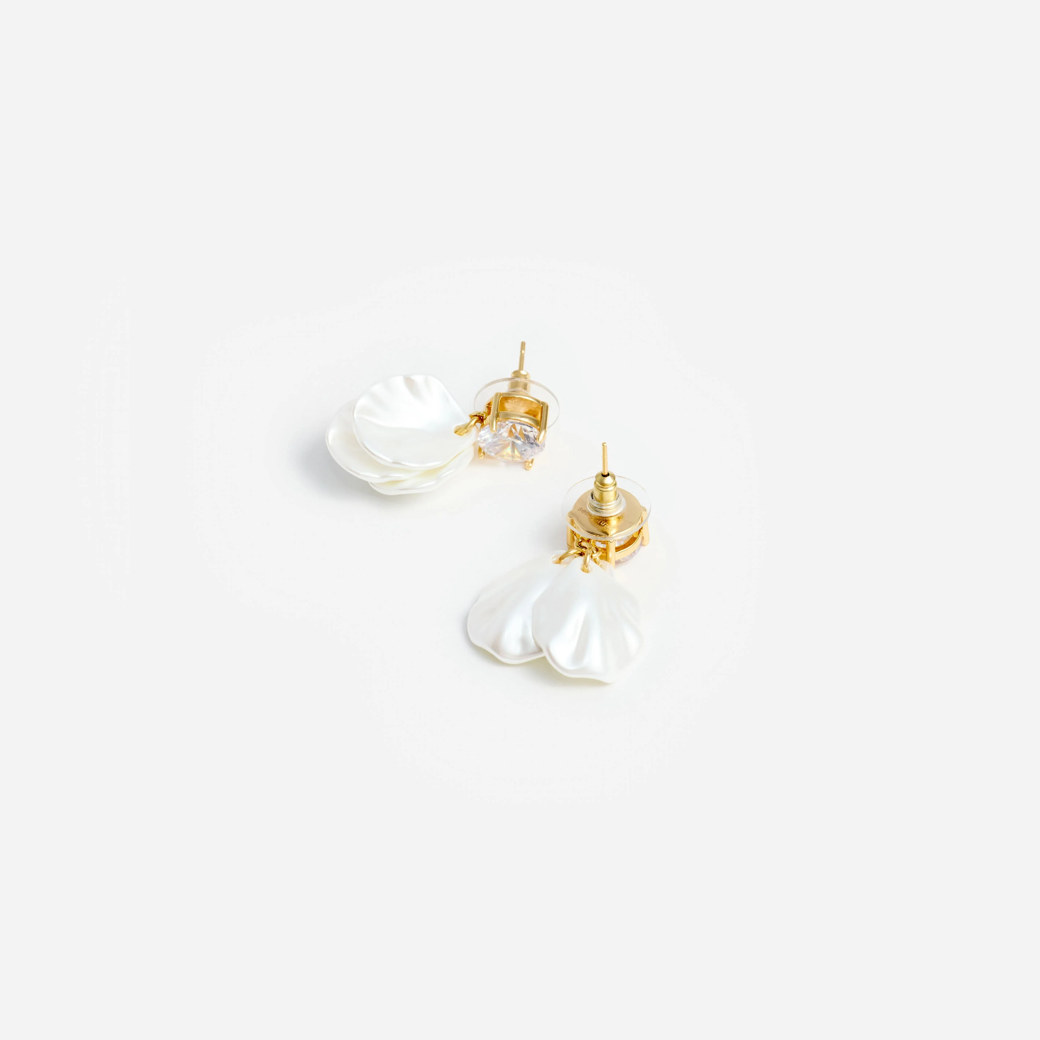 Crystal Pearl Petal Earrings - Image 3