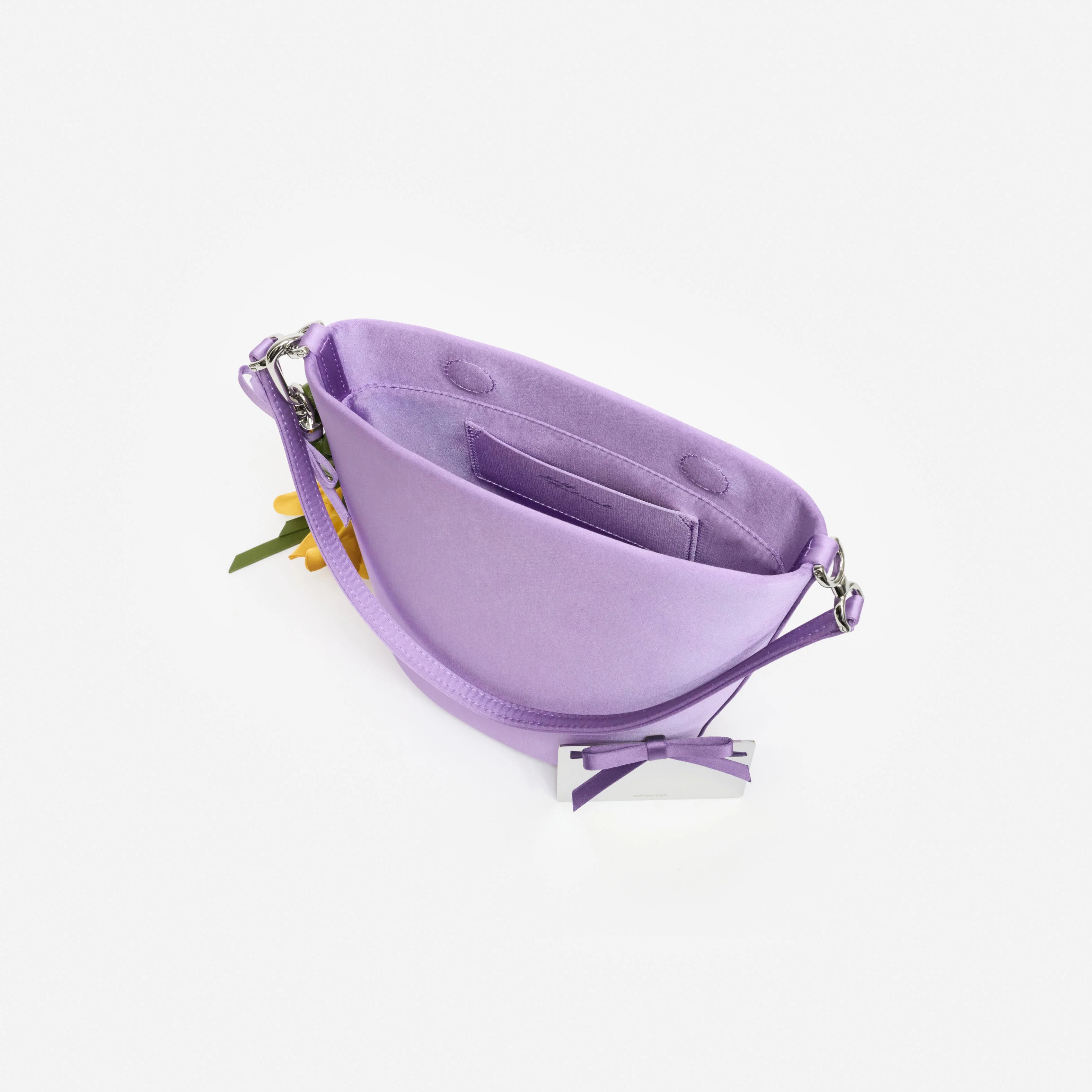 Lilac Satin Bucket Bag - Image 4