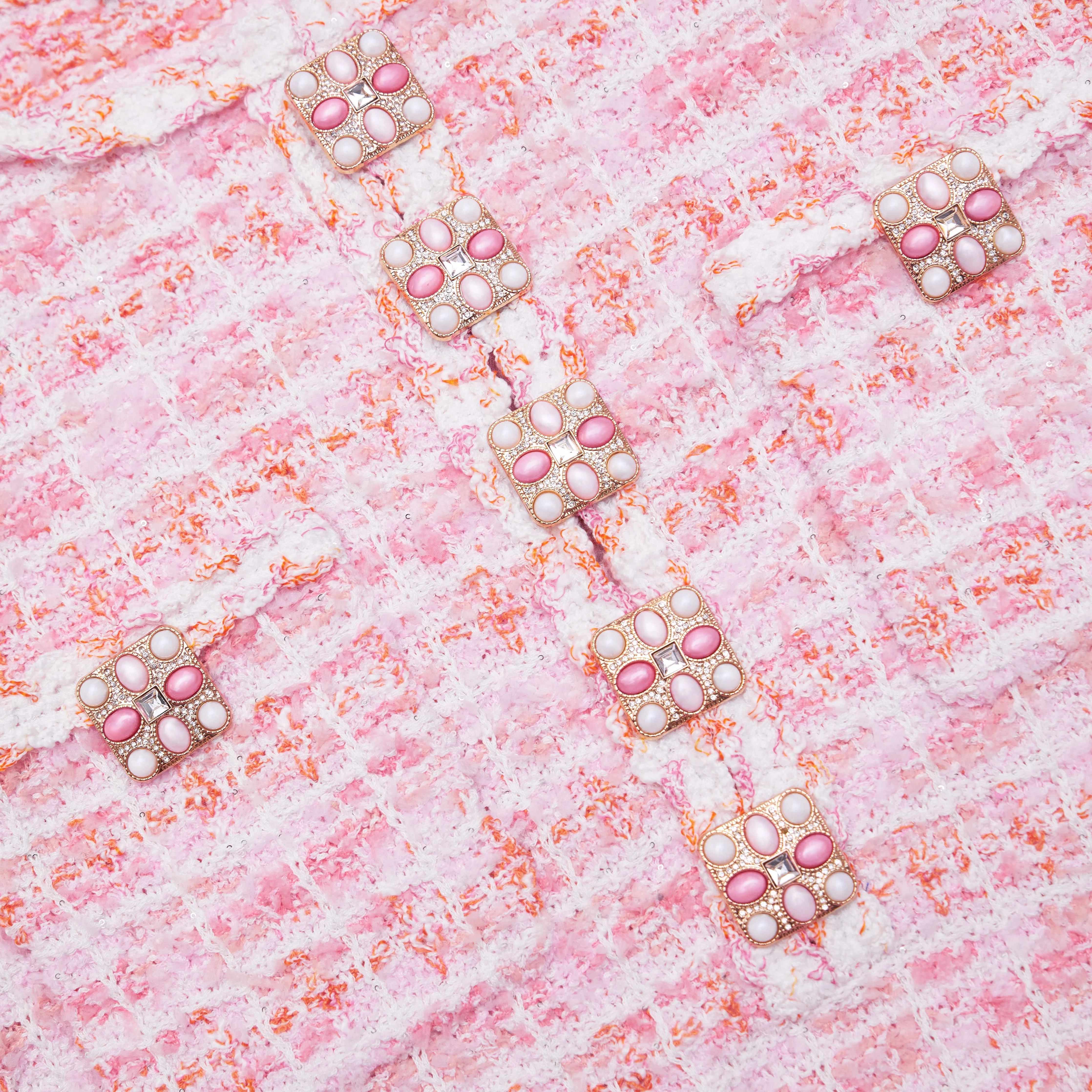 Pink Check Knit Mini Dress - Image 5