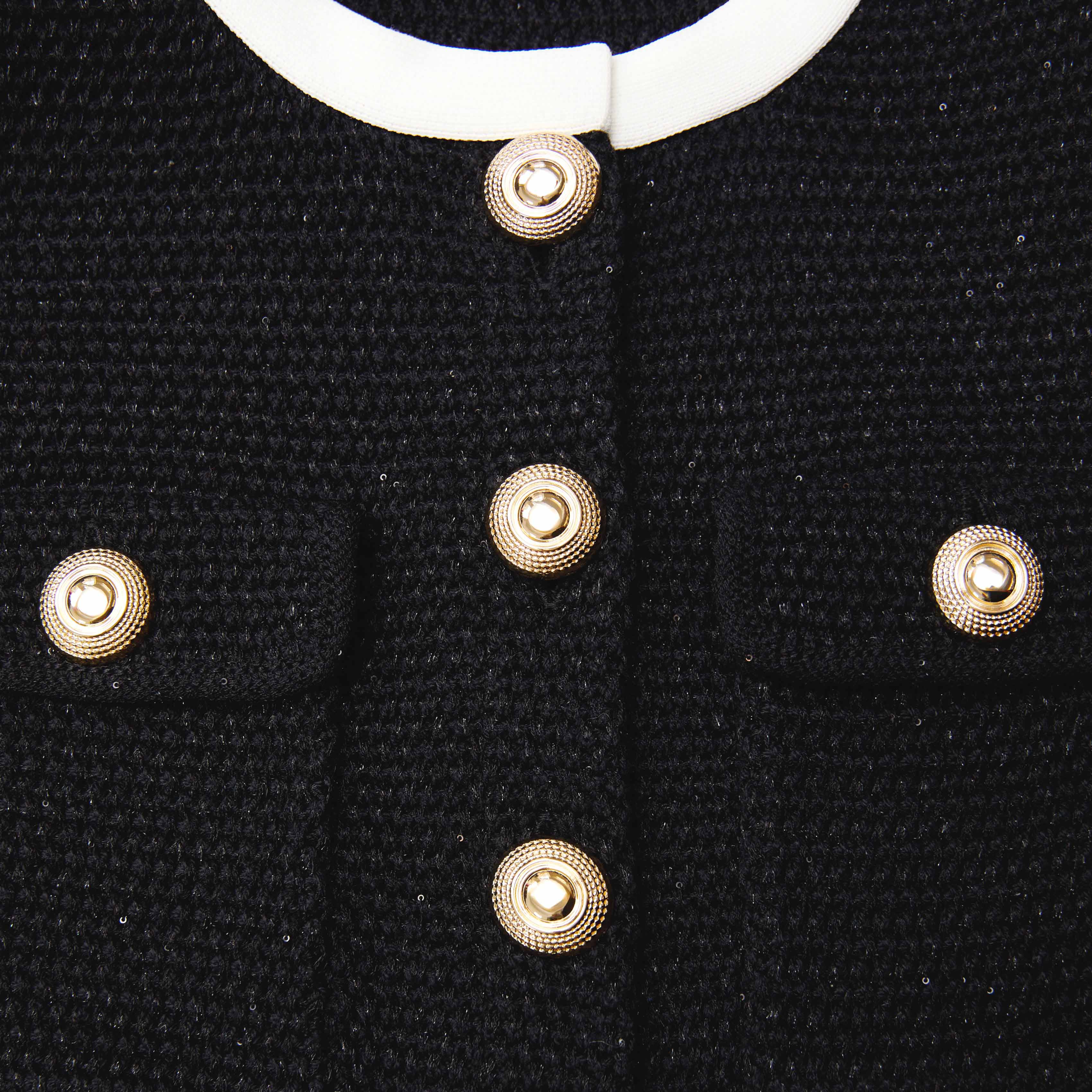 Black Knit Contrast Collar Mini Dress - Image 5