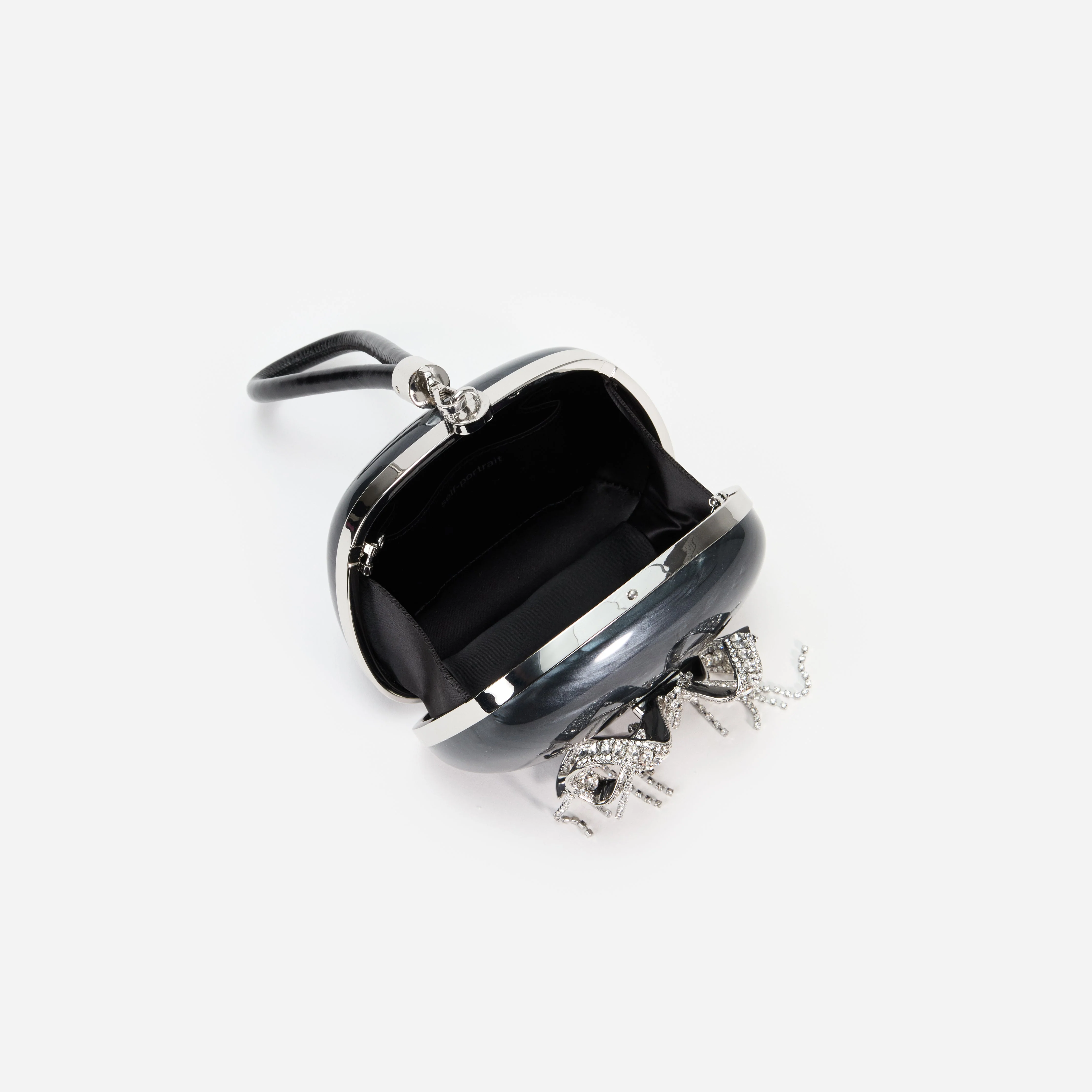 Black Pearl Top Handle Clutch Bag - Image 5