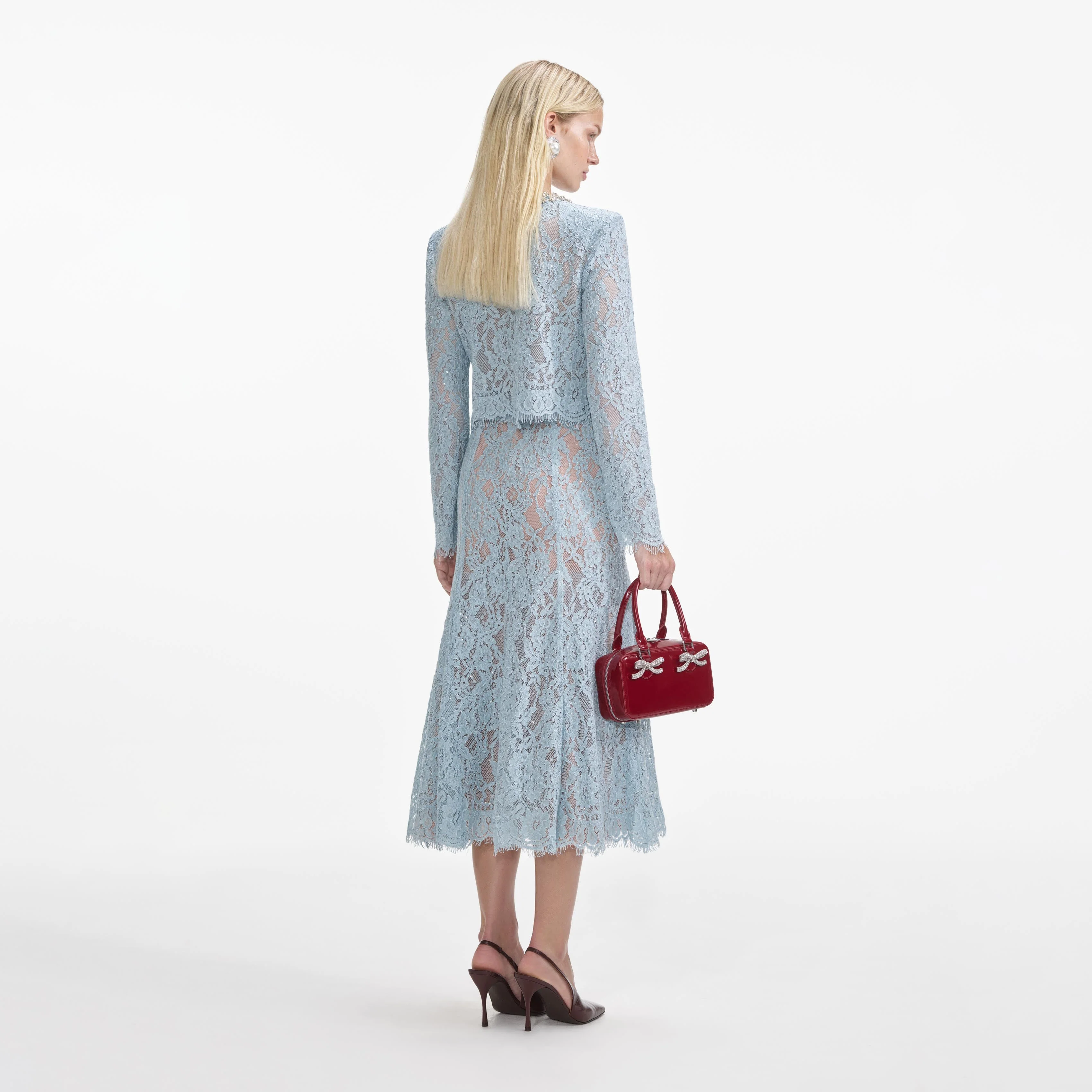 Blue Lace Embellished Top - Image 3