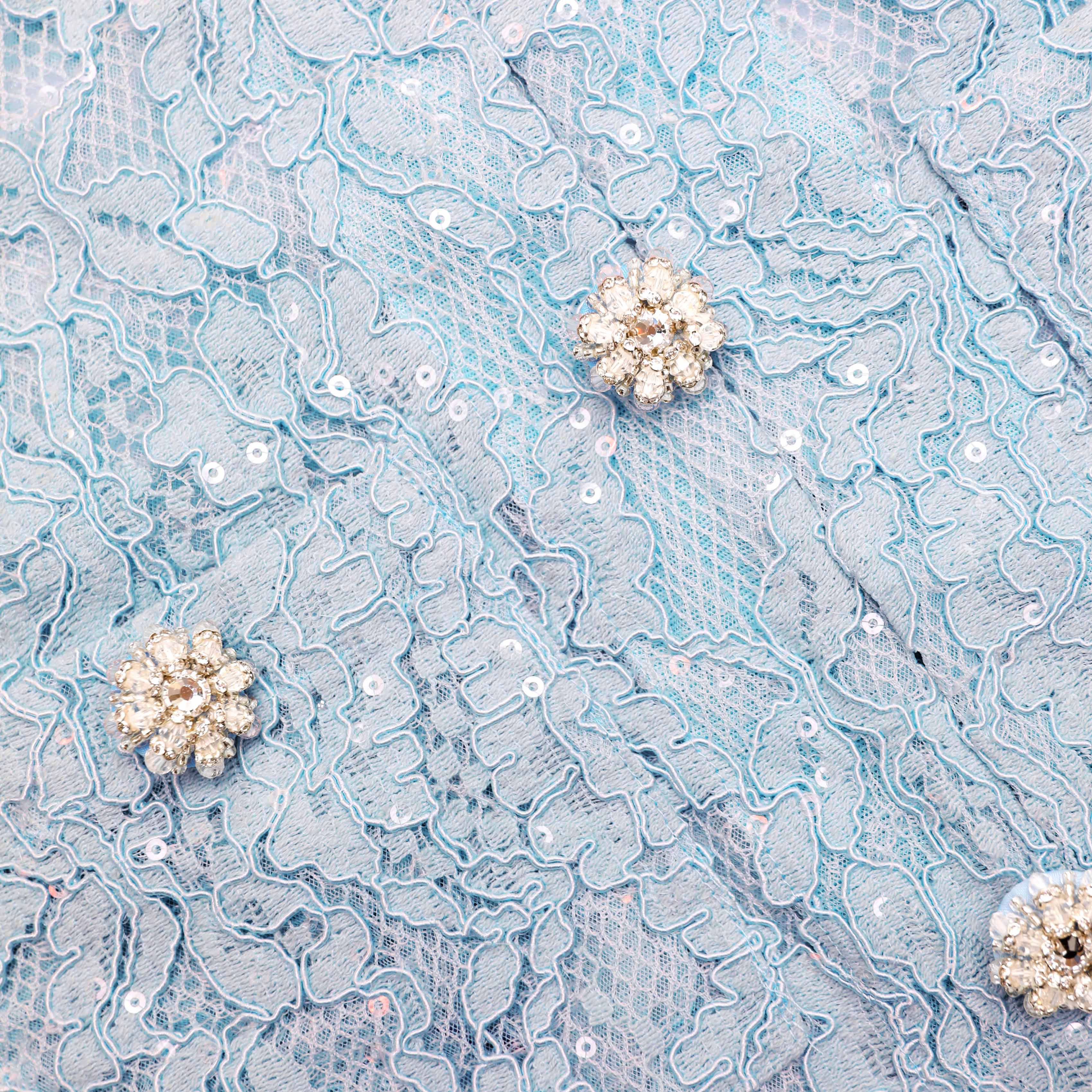 Blue Lace Embellished Top - Image 5
