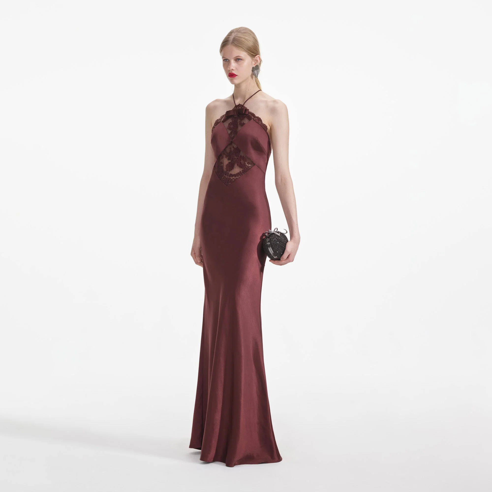 Brown Satin Maxi Dress - Image 2