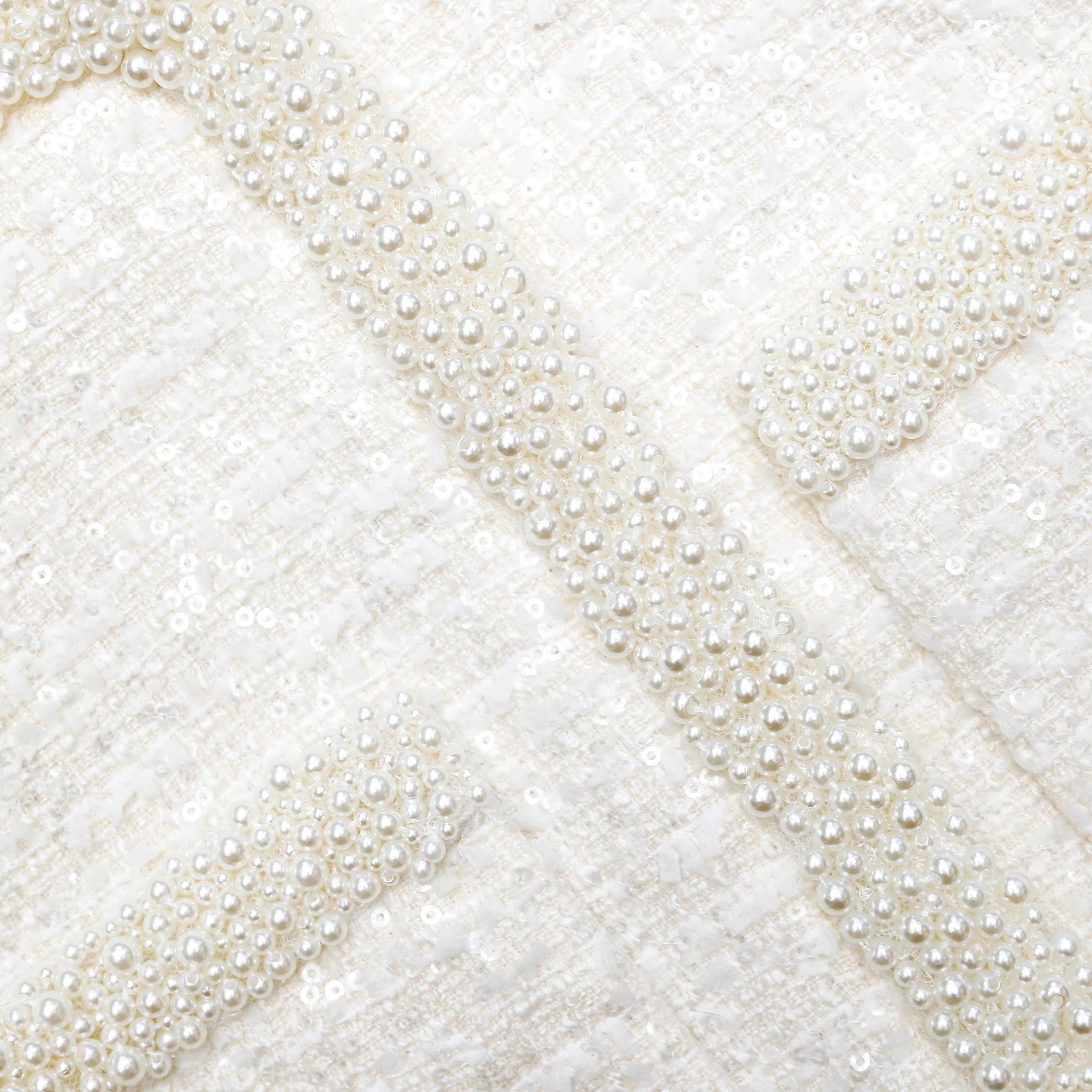 Cream Boucle Pearl Trim Jacket - Image 5