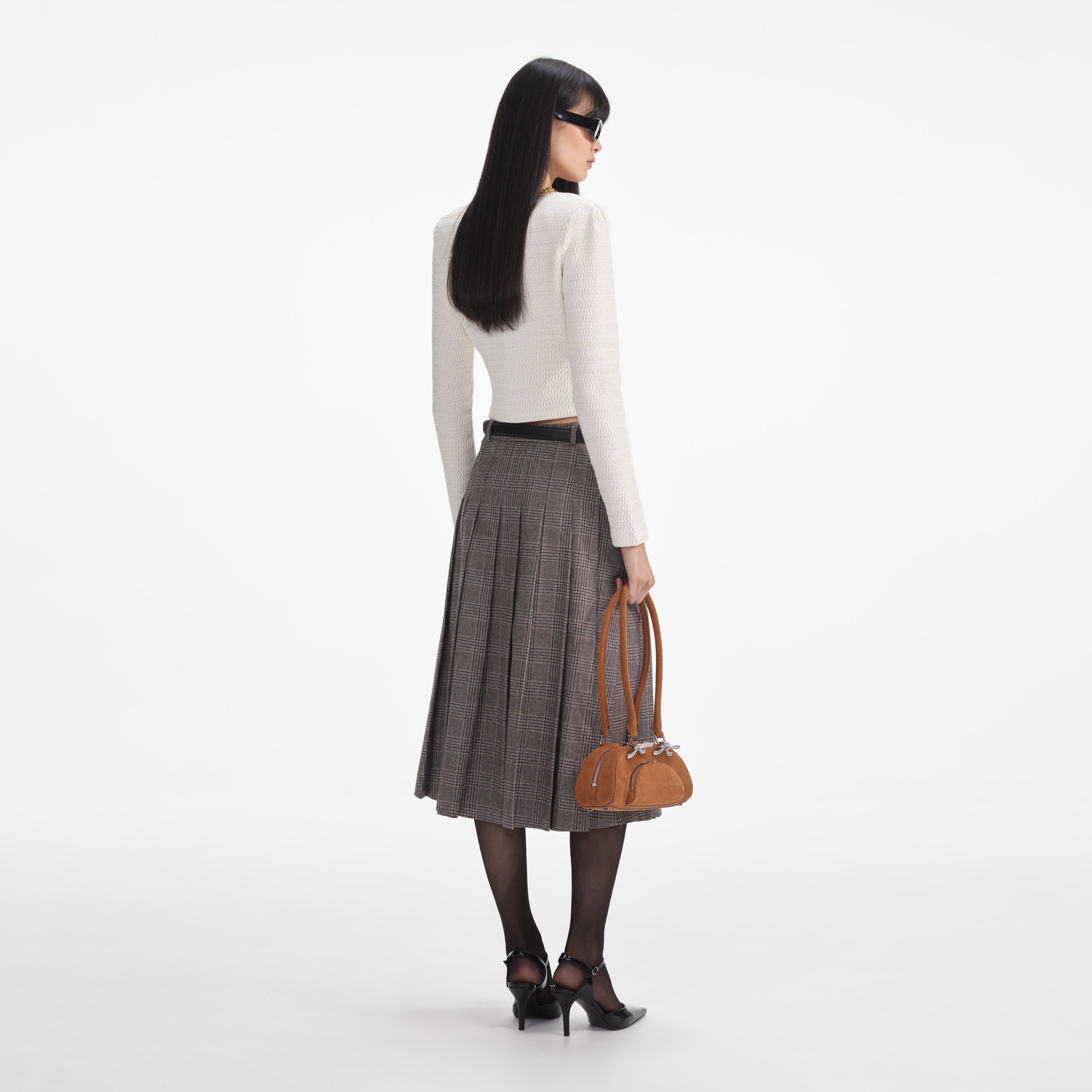 Cream Lurex Knit Cardigan - Image 3