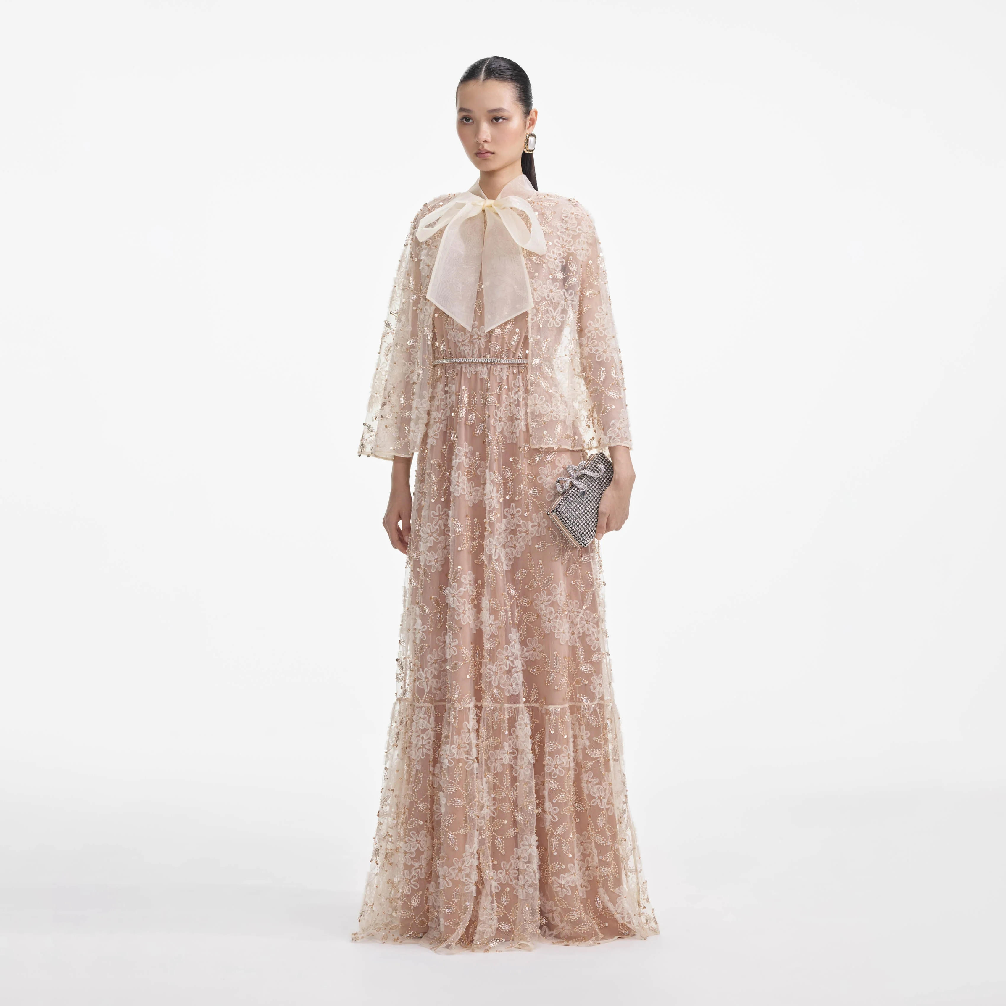 Embellished Cape Maxi Dress - Image 2