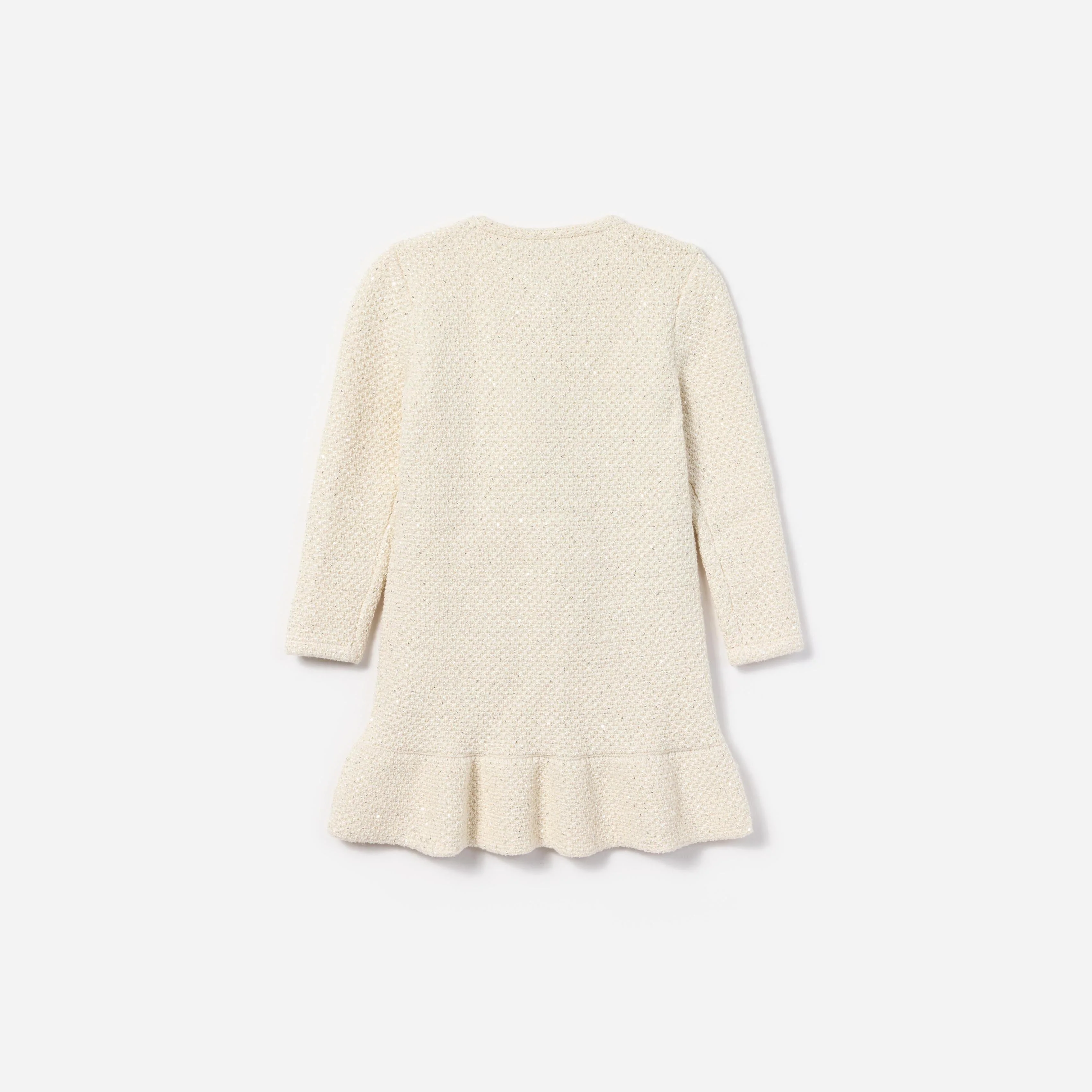 Cream Sequin Knit Dress - Image 2