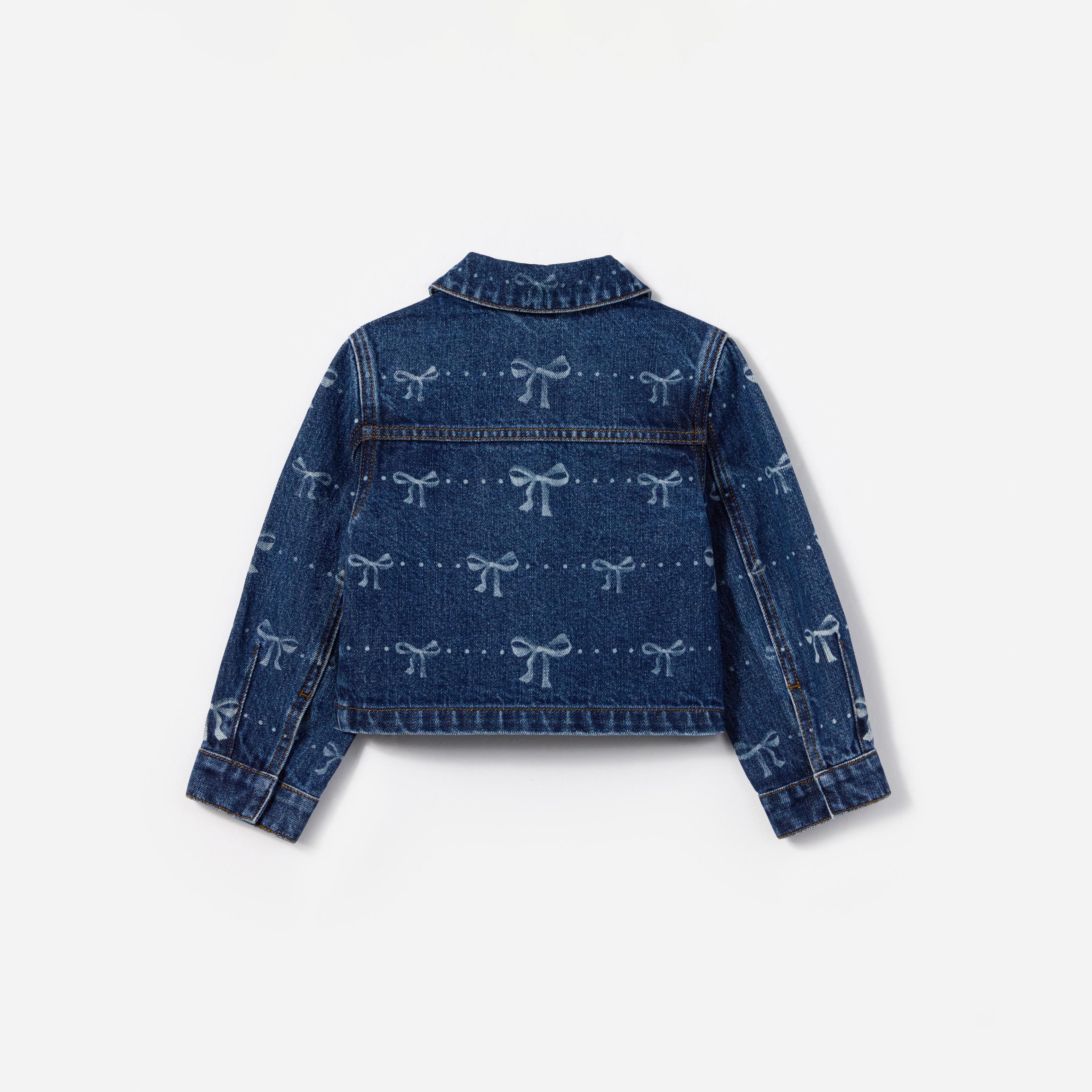 Denim Bow Print Jacket - Image 2