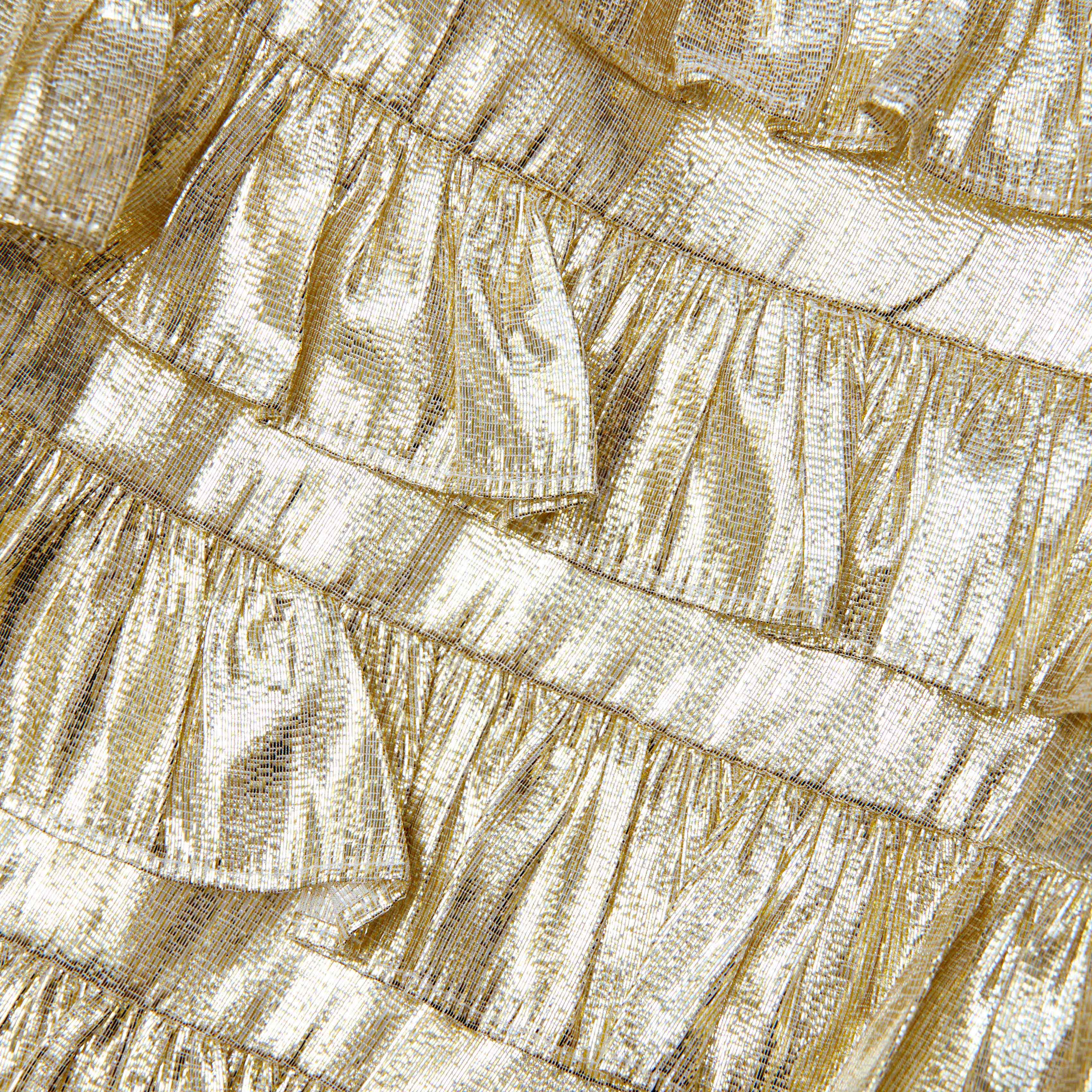 Gold Metallic Frill Dress - Image 3