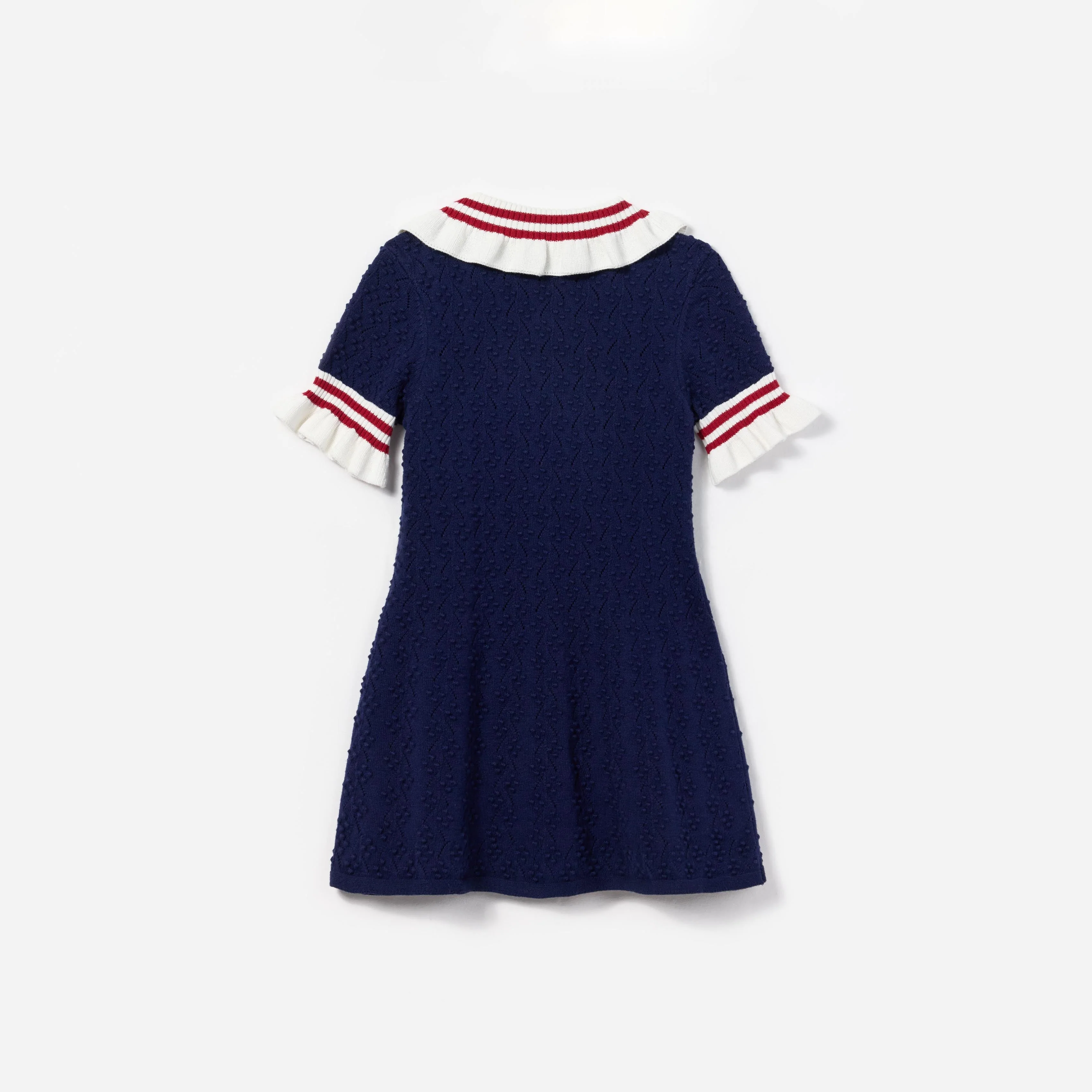 Navy Textured Knit Dress - Image 2