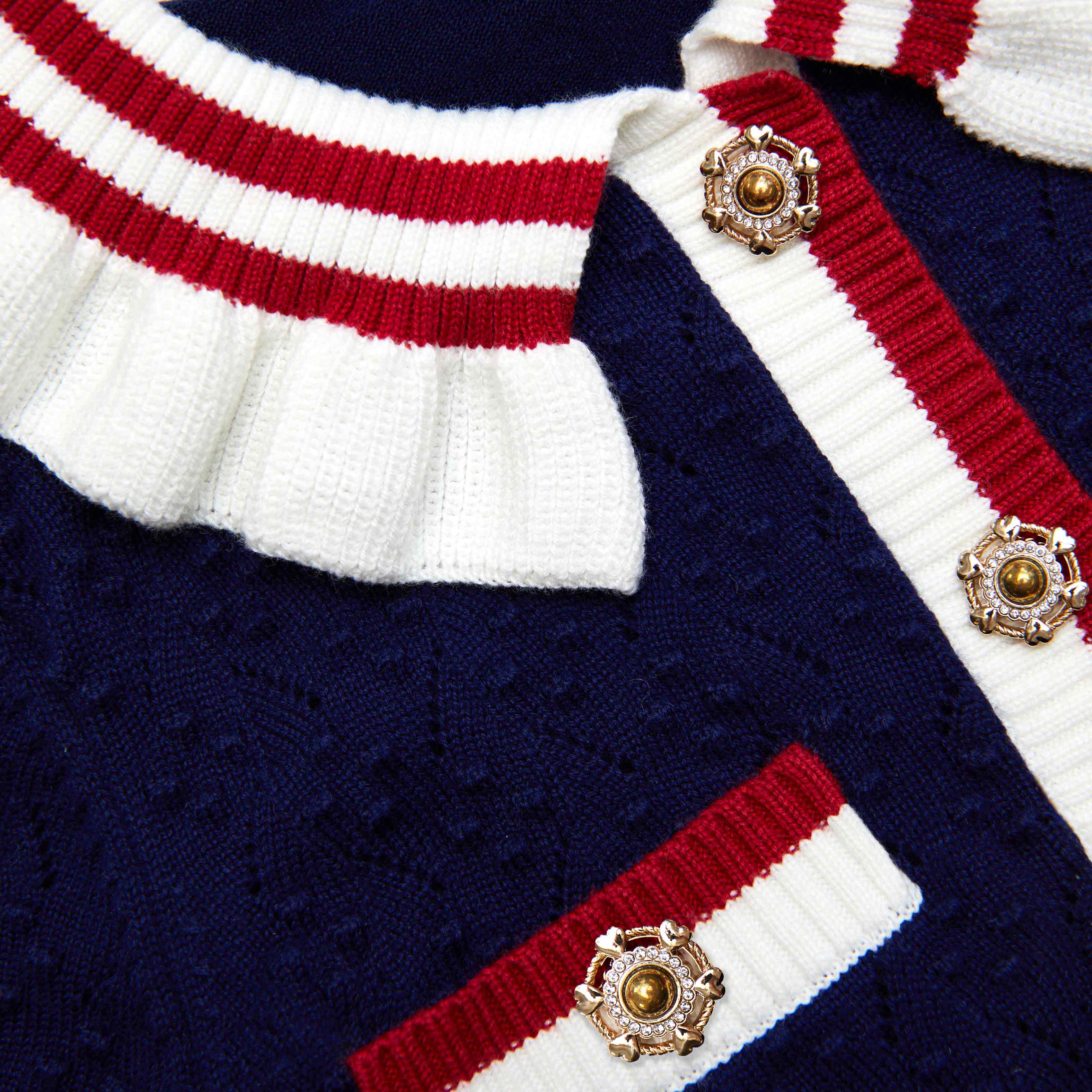 Navy Textured Knit Dress - Image 3