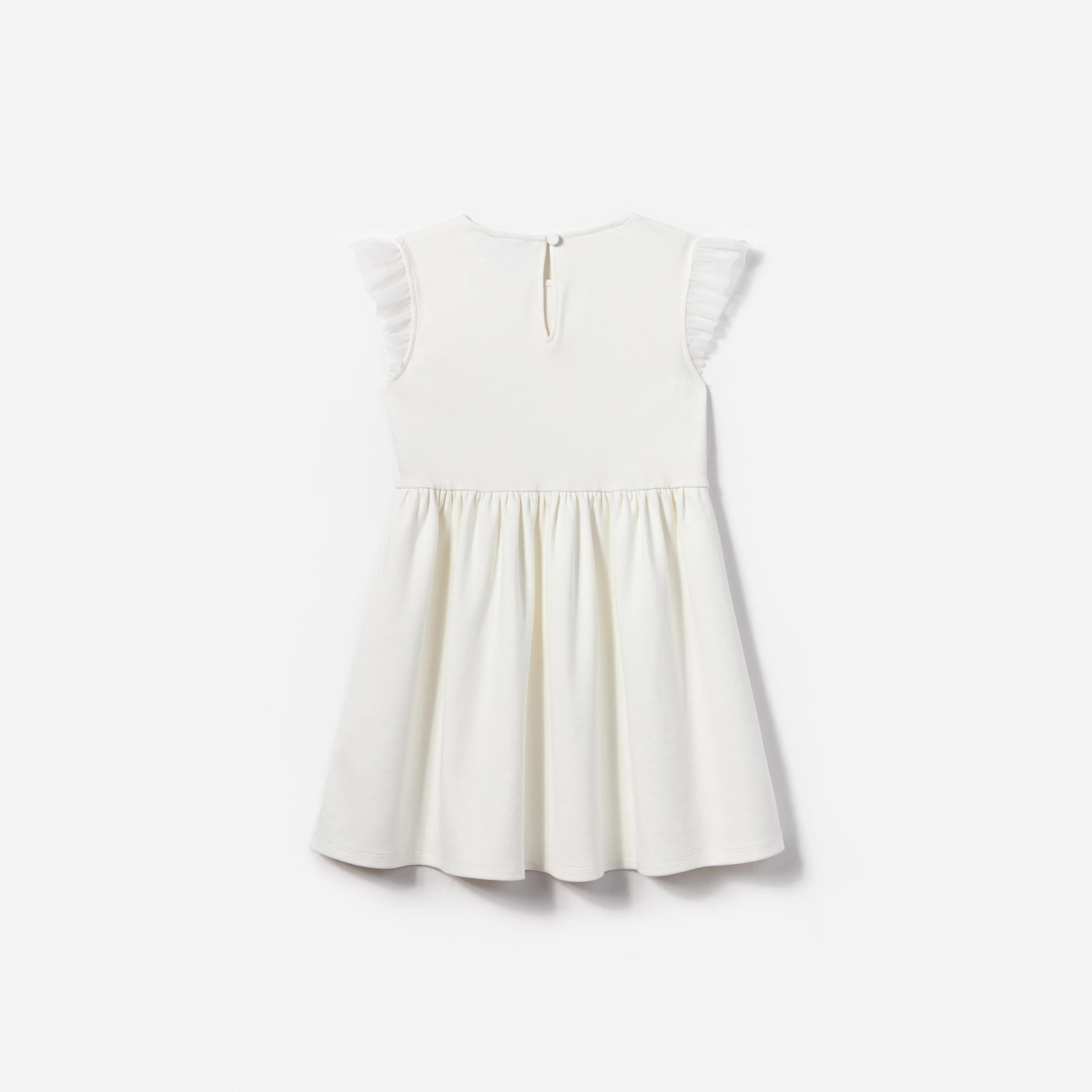 White Jersey Ruffle Heart Dress - Image 2