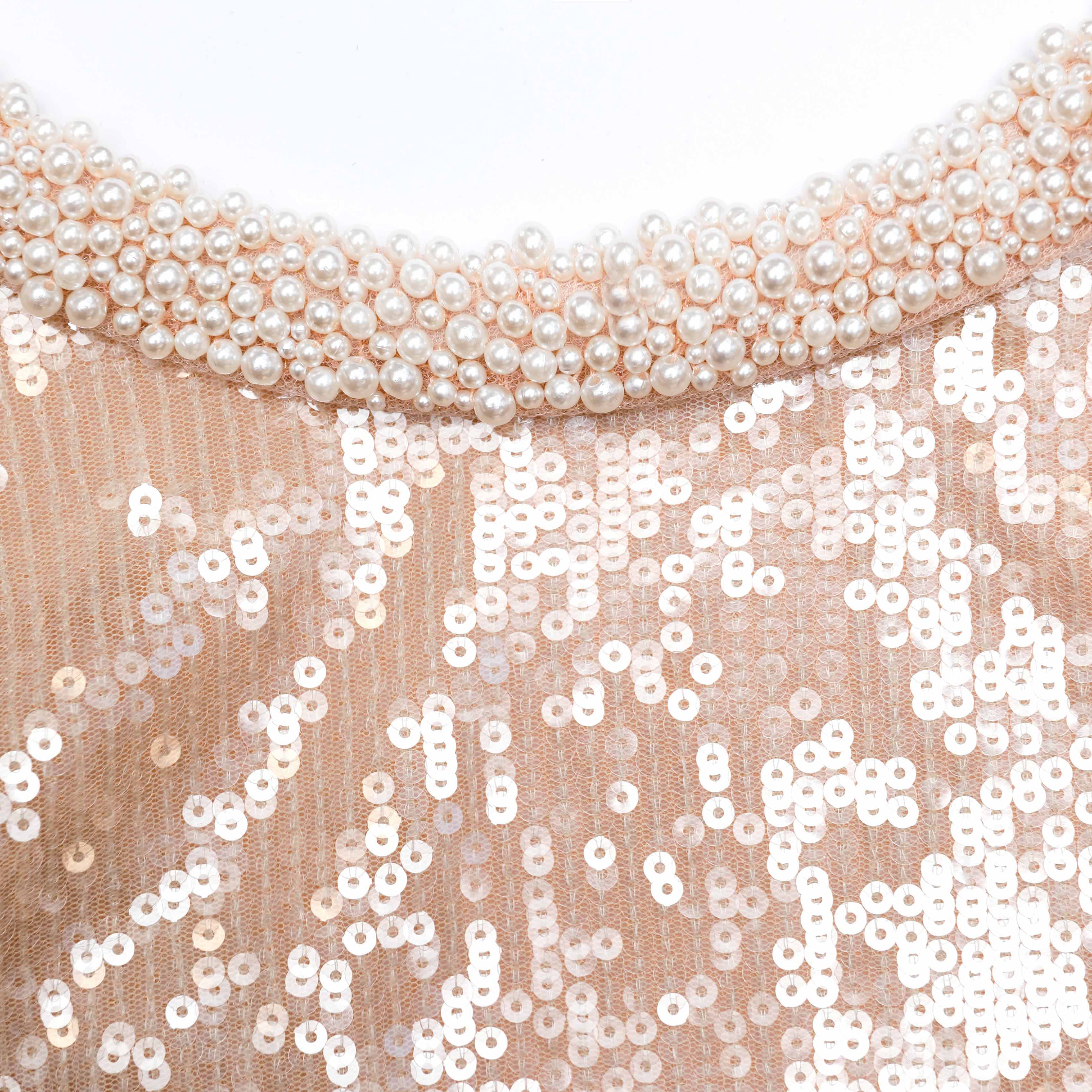 Pearl Trim Sequin Mini Dress - Image 5