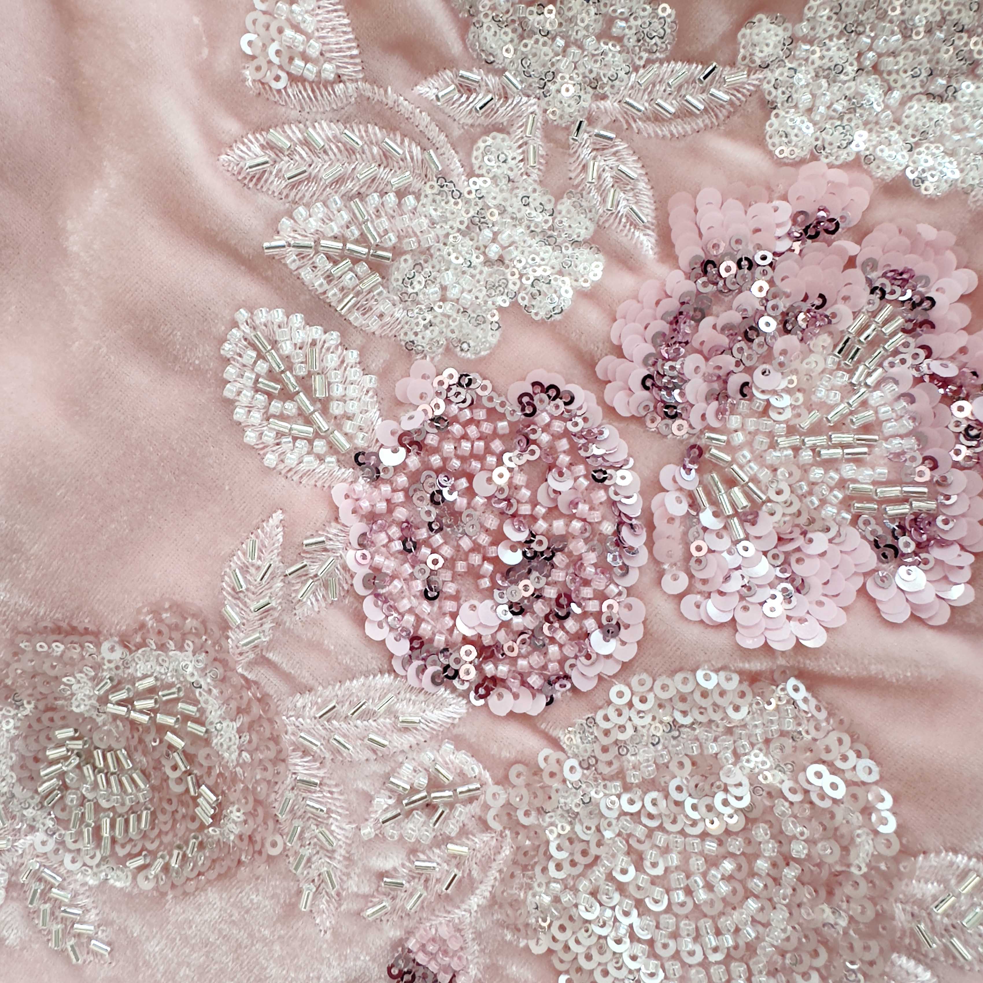 Pink Embellished Velvet Maxi Dress - Image 5