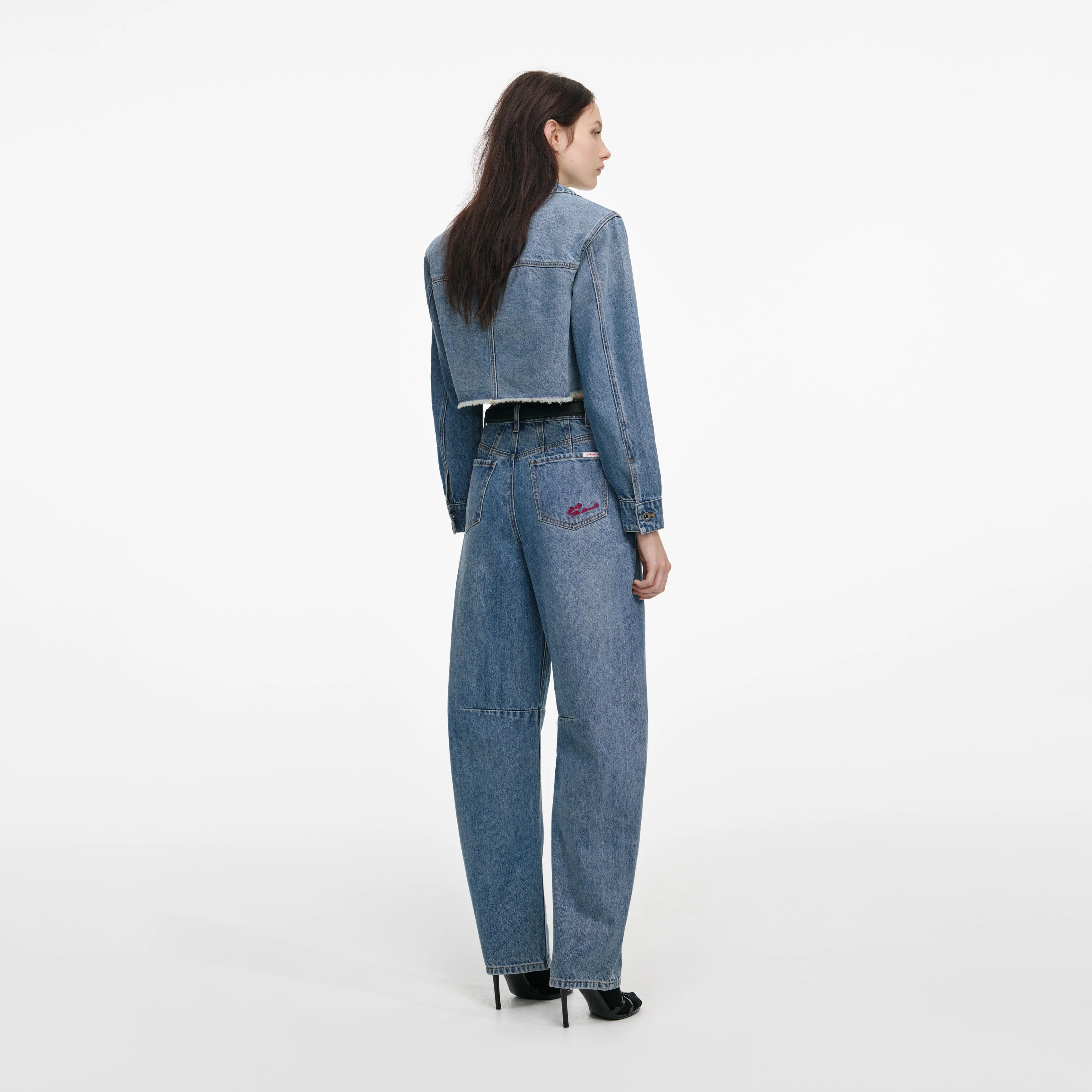 Blue Barrel Leg Jeans - Image 3