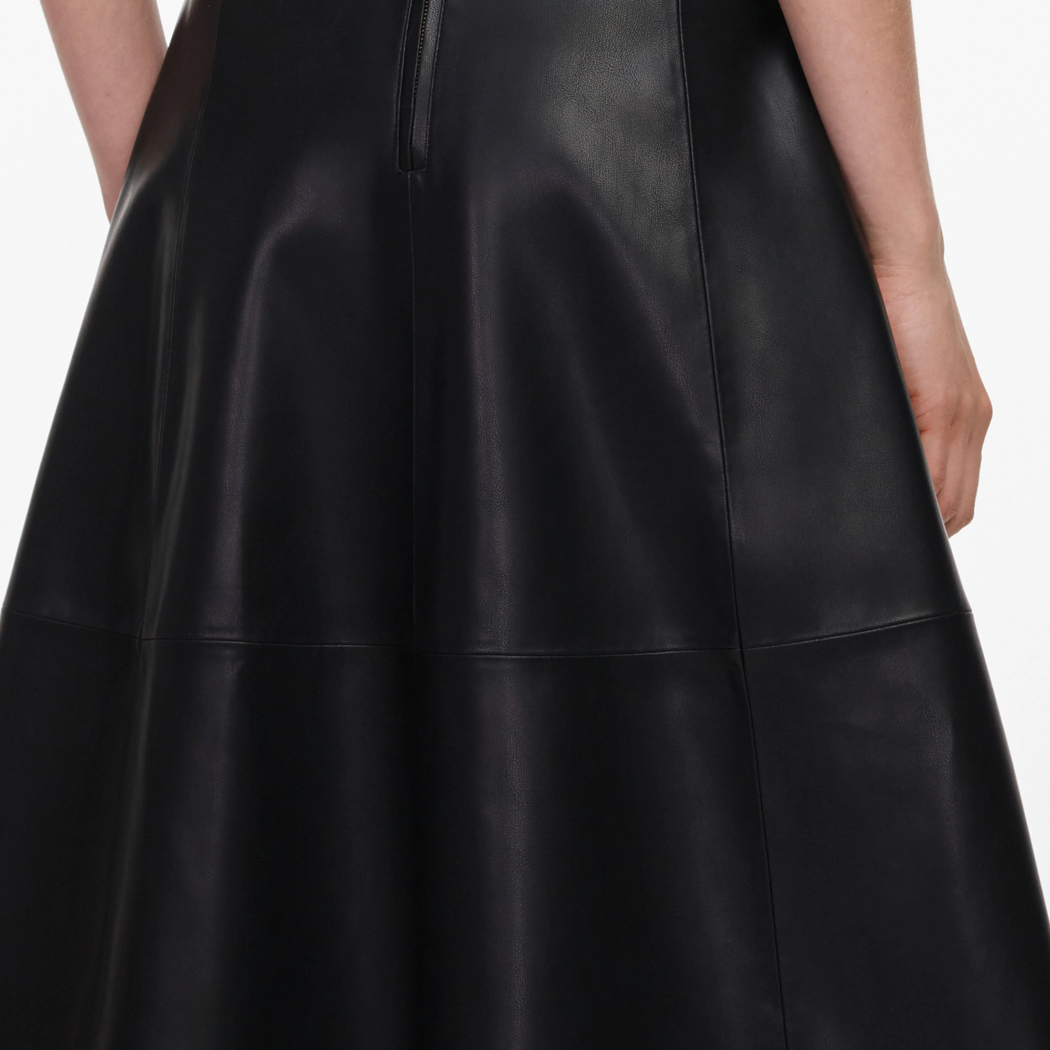 Black Faux Leather Midi Skirt - Image 5
