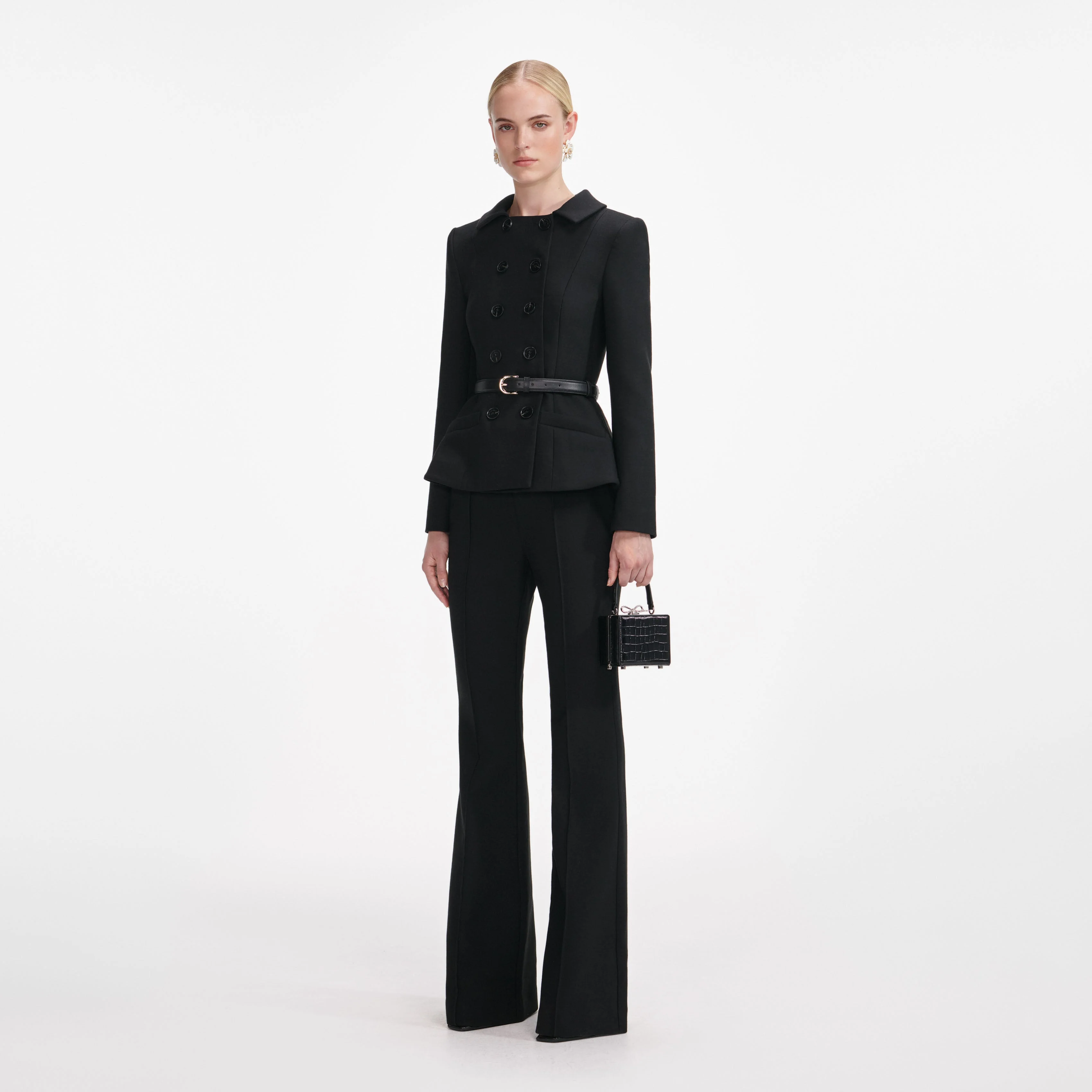 Black Wool Double Breasted Jumpsuit - Image 2