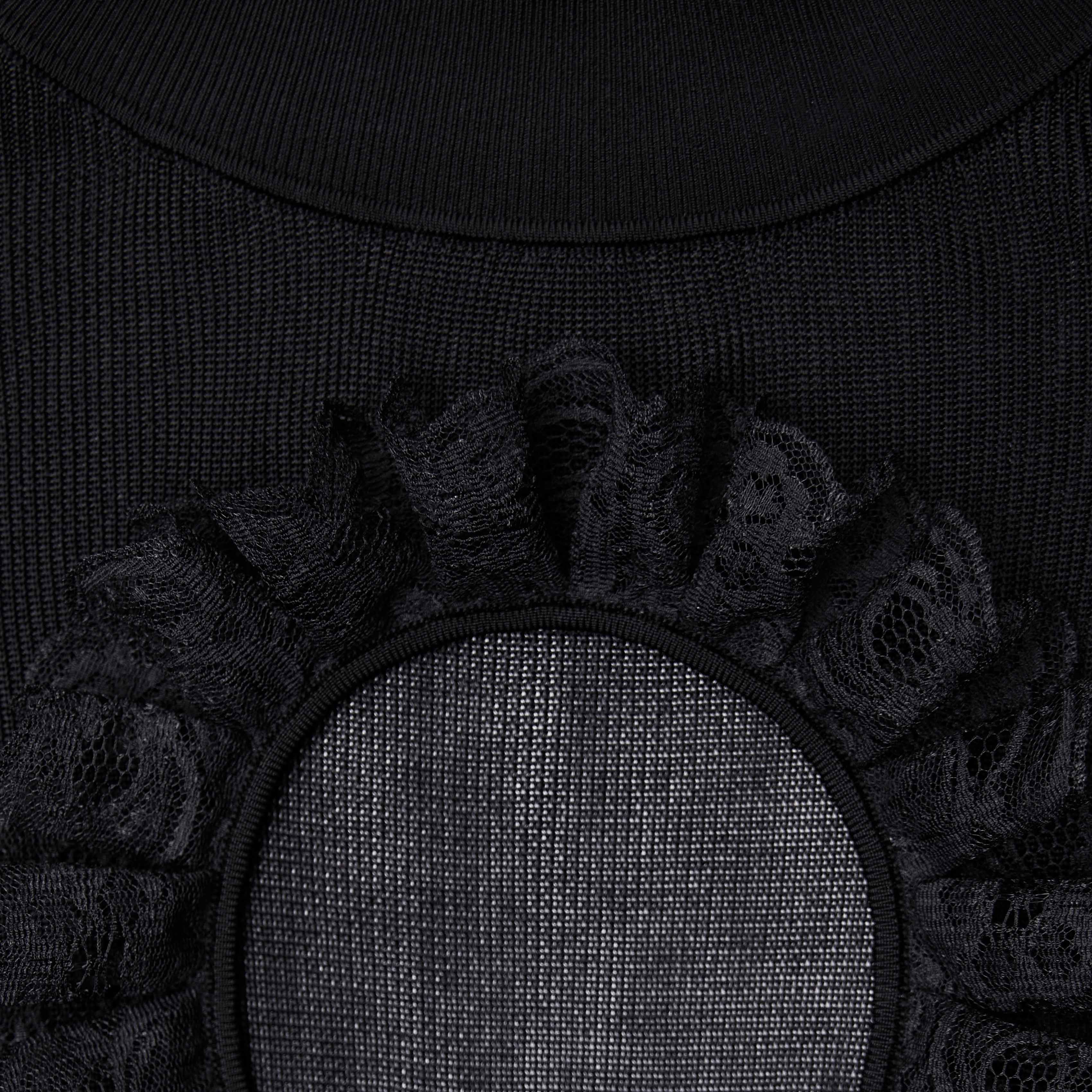Black Knit Cut Out Bodysuit - Image 5