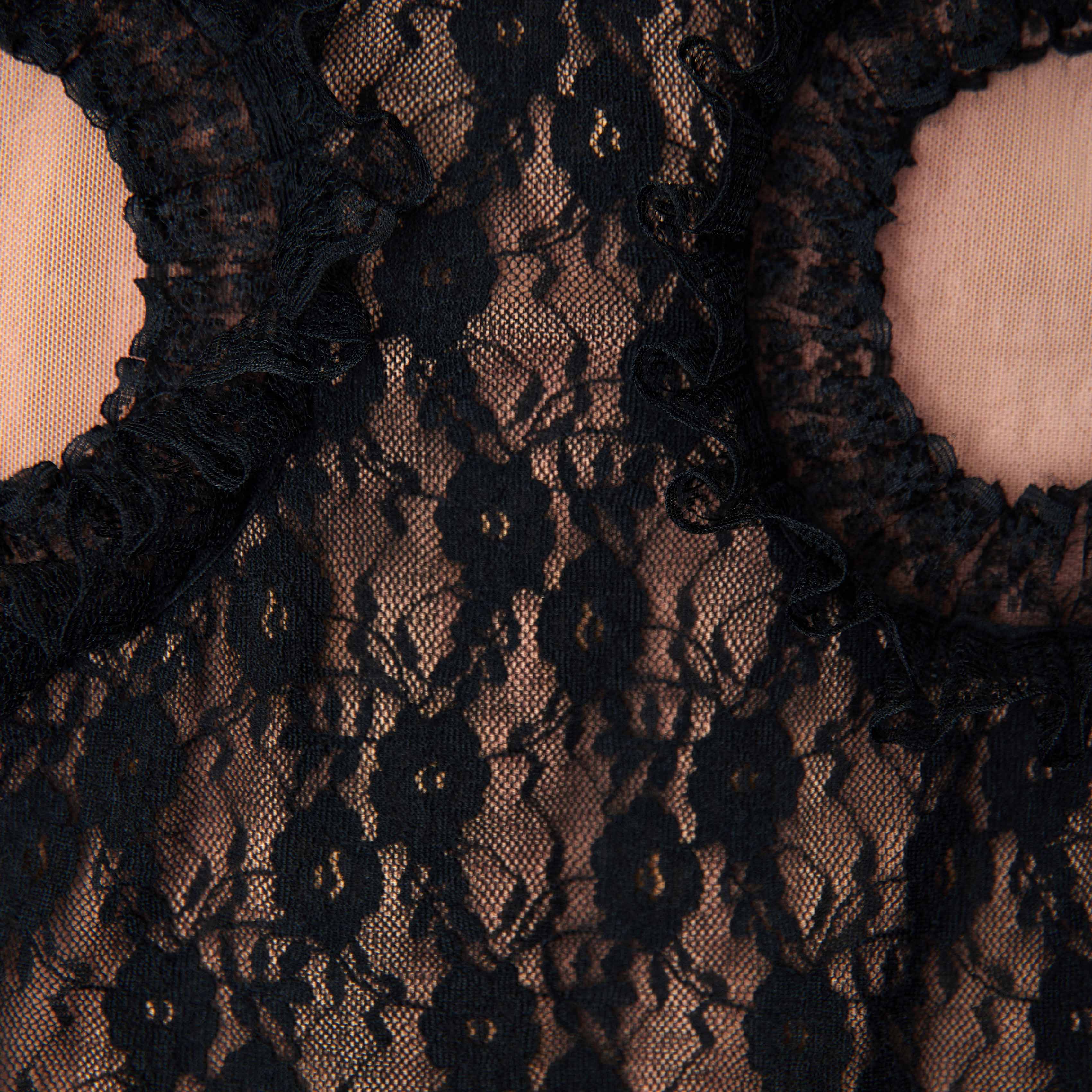 Black Lace Cut Out Maxi Dress - Image 5