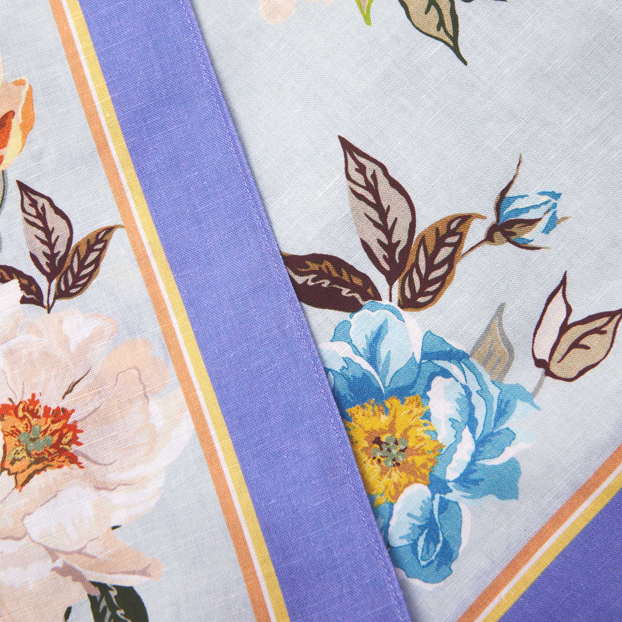 Blue Floral Linen Shorts - Image 5