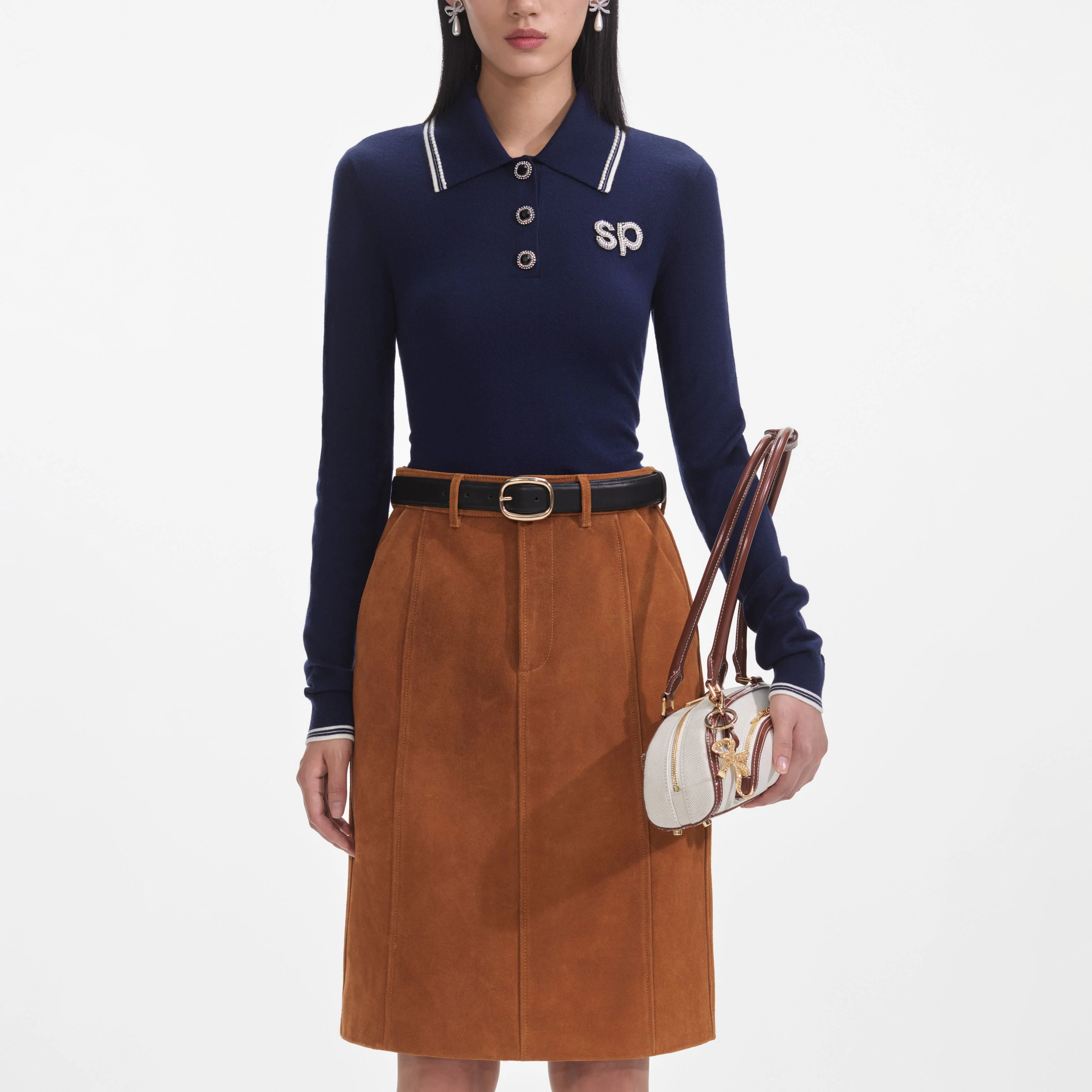 Brown Suede Midi Skirt - Image 4