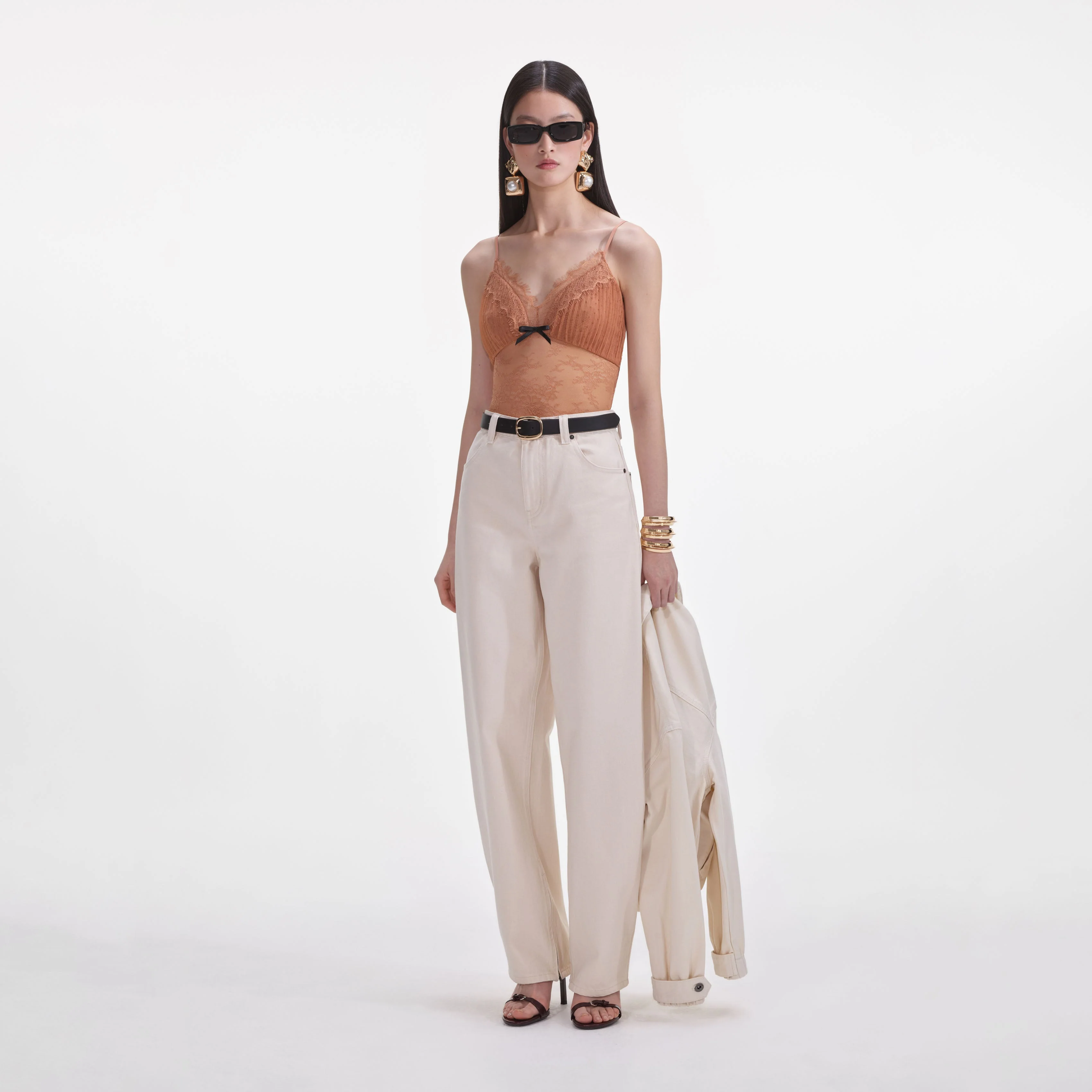 Cream Denim Jeans - Image 2