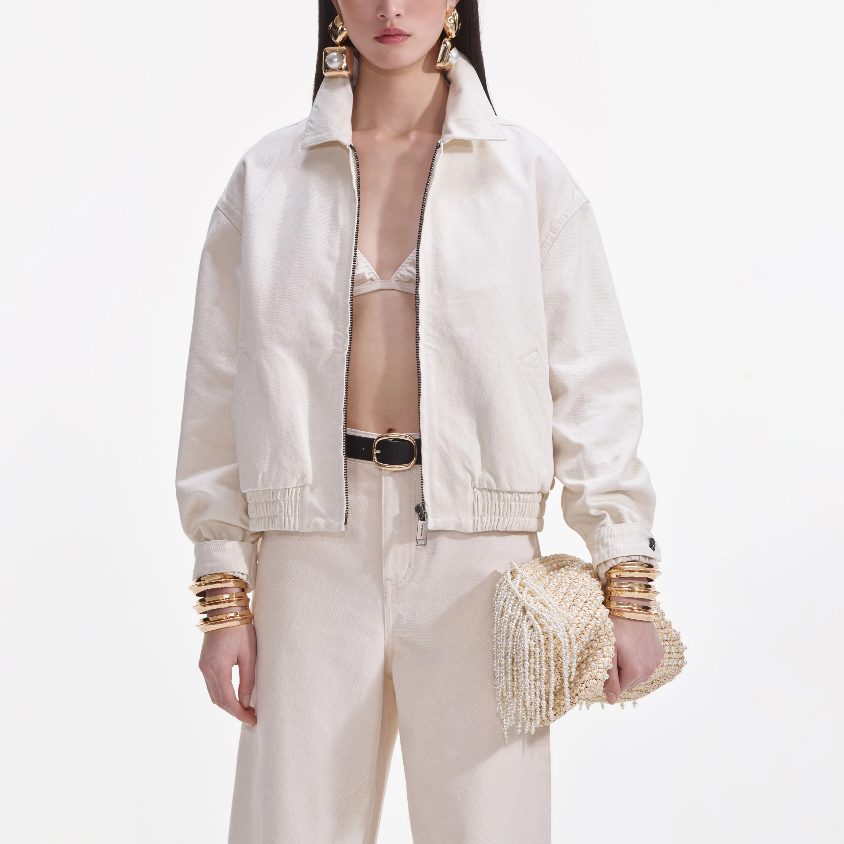 Cream Lightweight Denim Jacket - Image 5