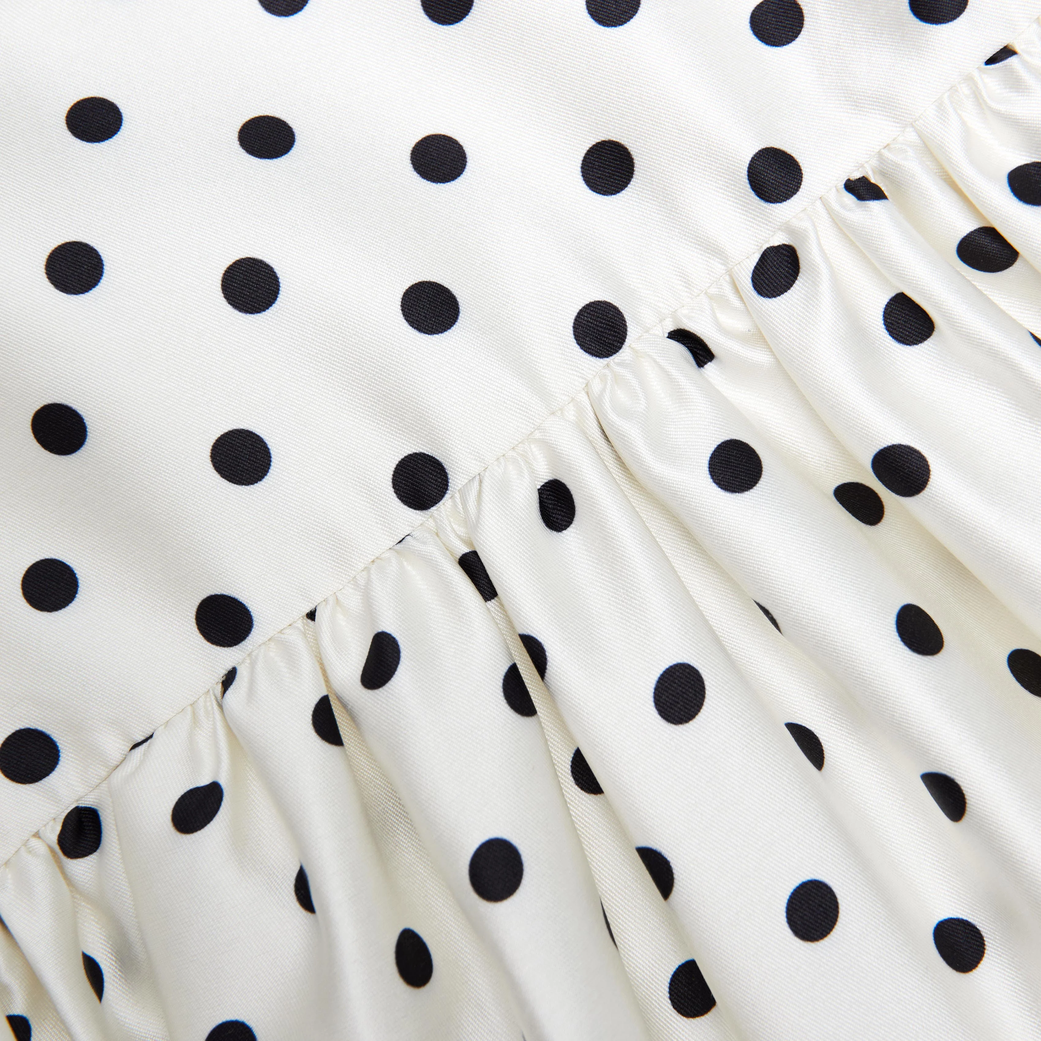 Cream Polka Dot Taffeta Dress - Image 3