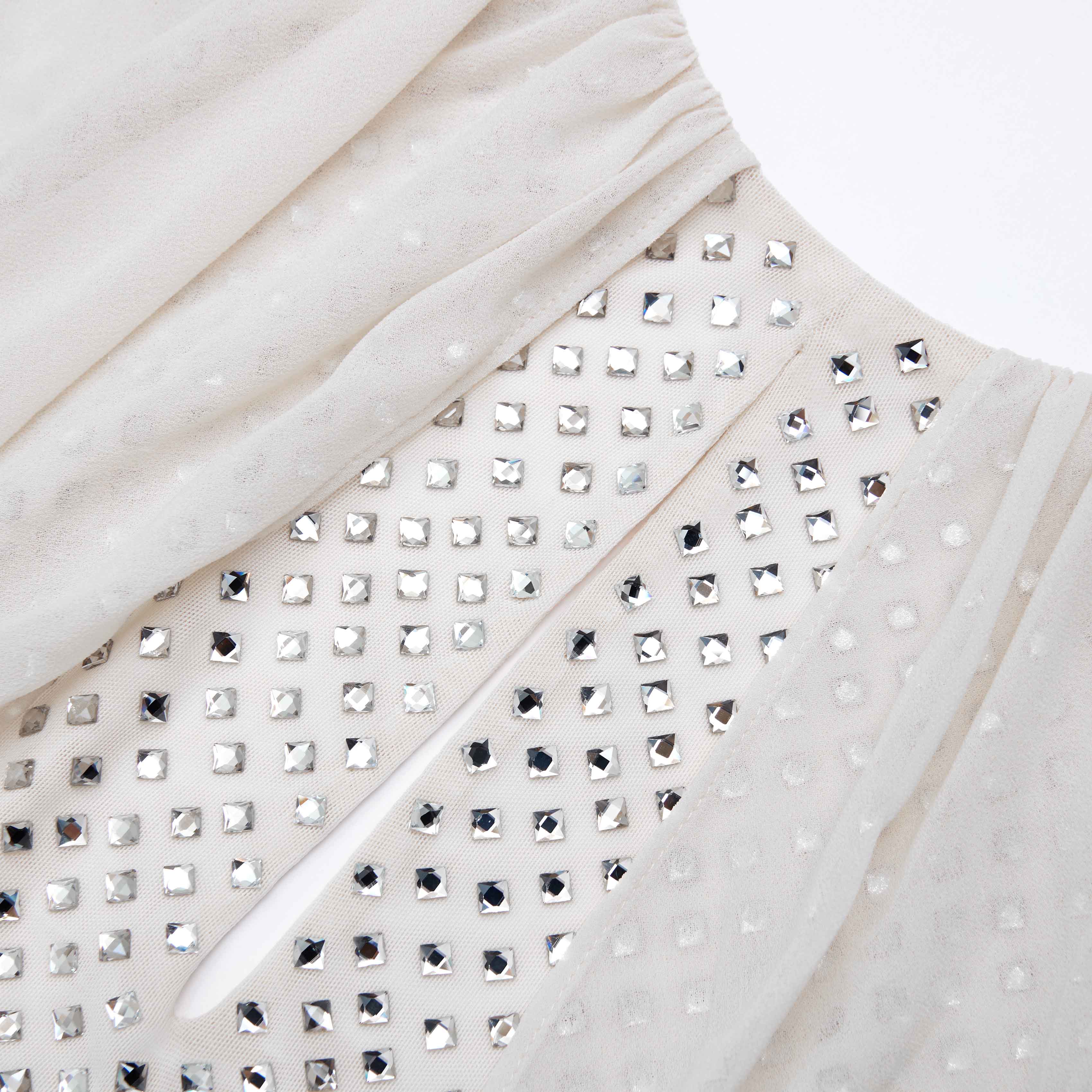 Cream Rhinestone Cape Maxi Dress - Image 5