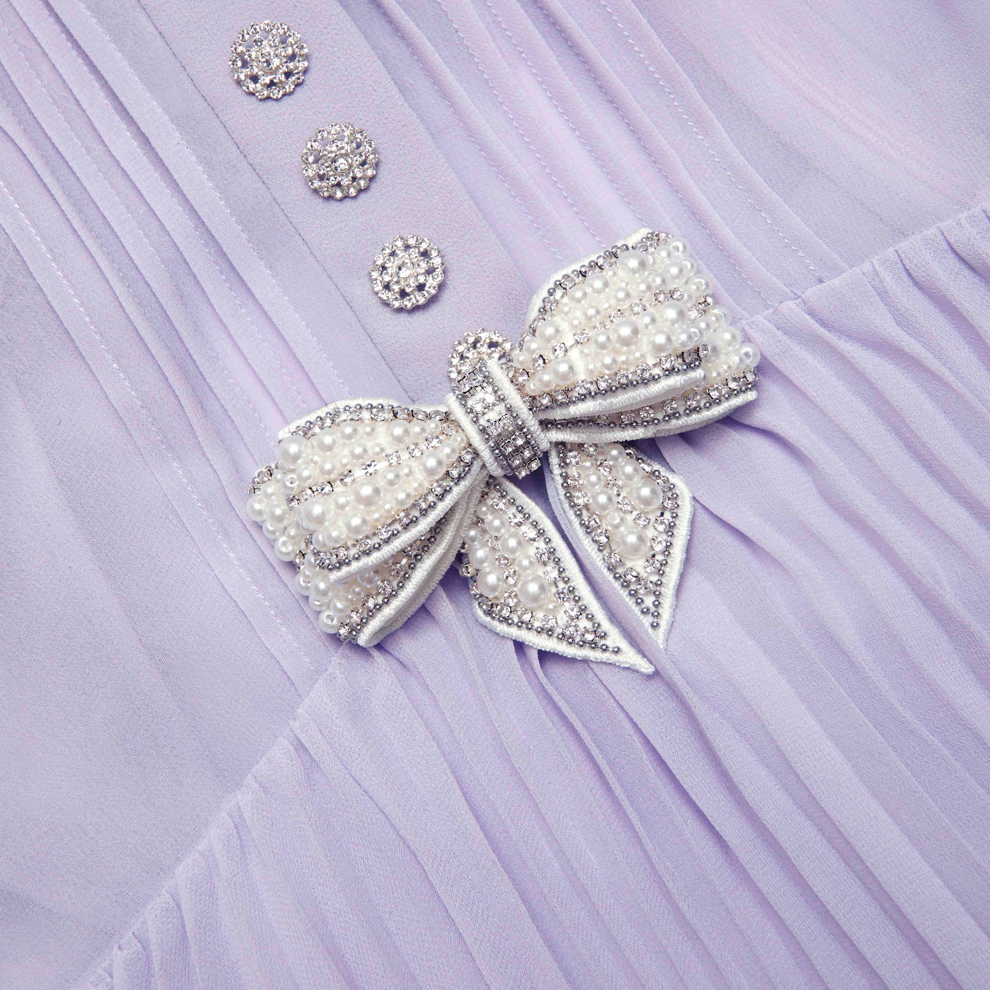Lilac Chiffon Ruffle Maxi Dress - Image 5