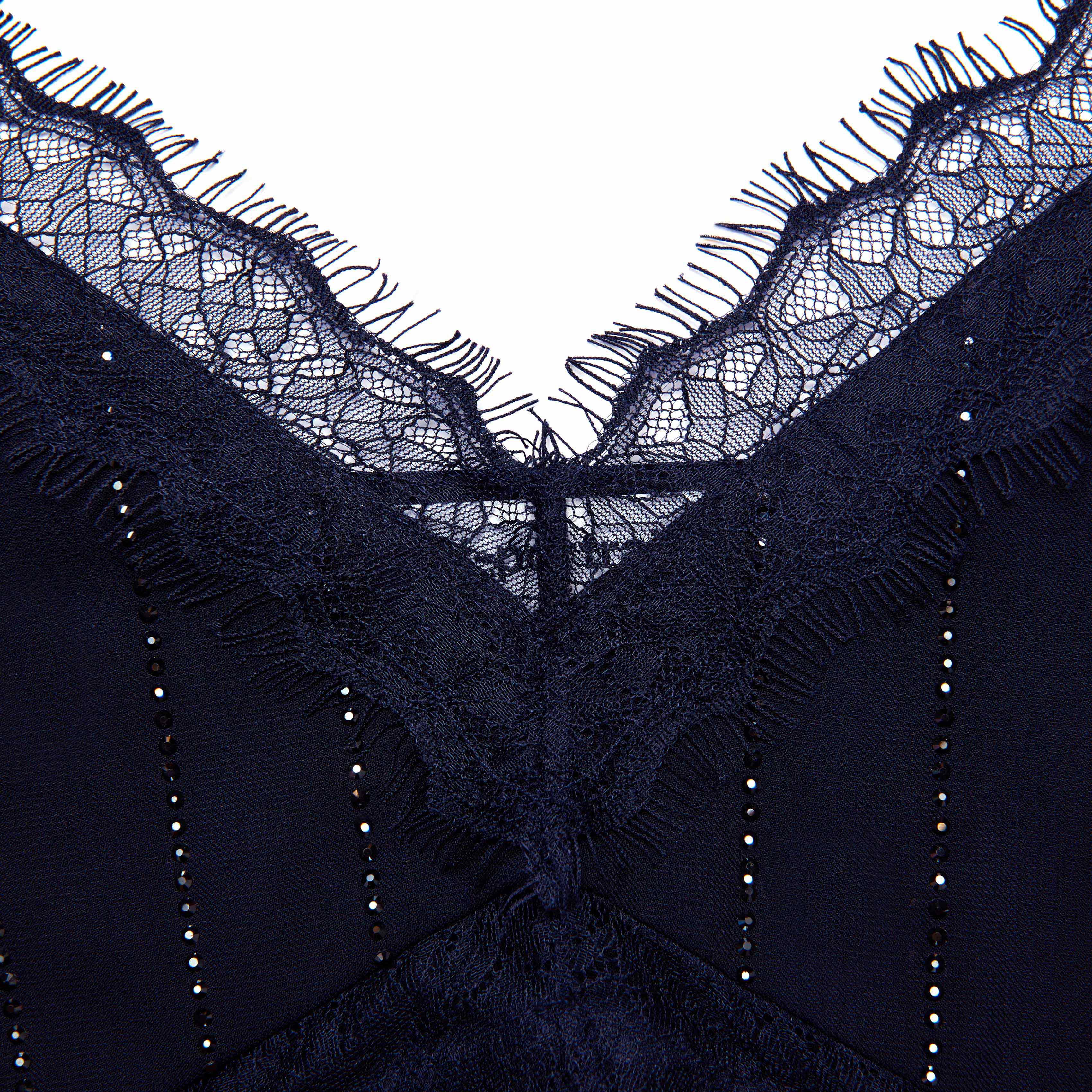 Navy Rhinestone Pinstripe Cami Top - Image 5