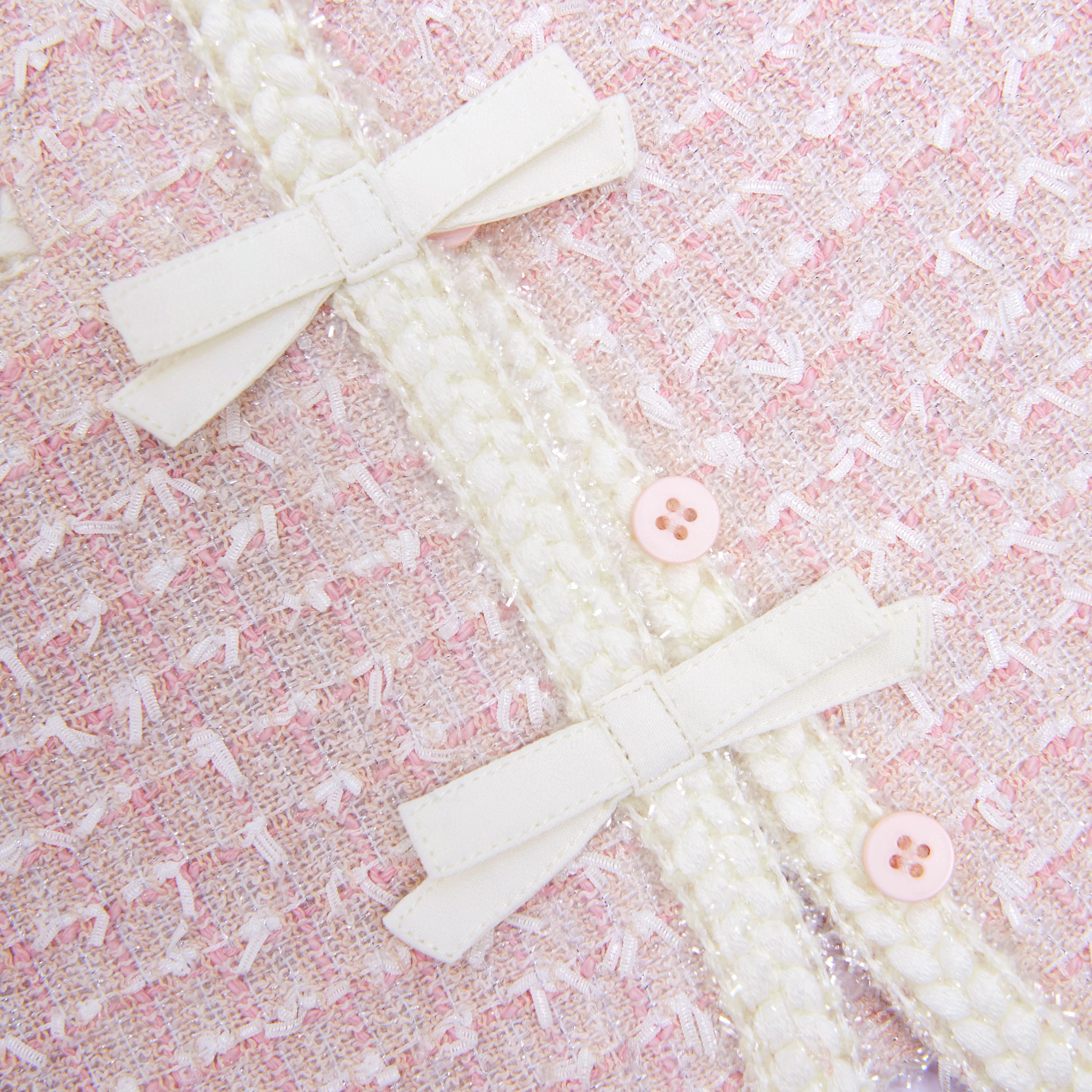 Pink Bow Boucle Jacket - Image 3
