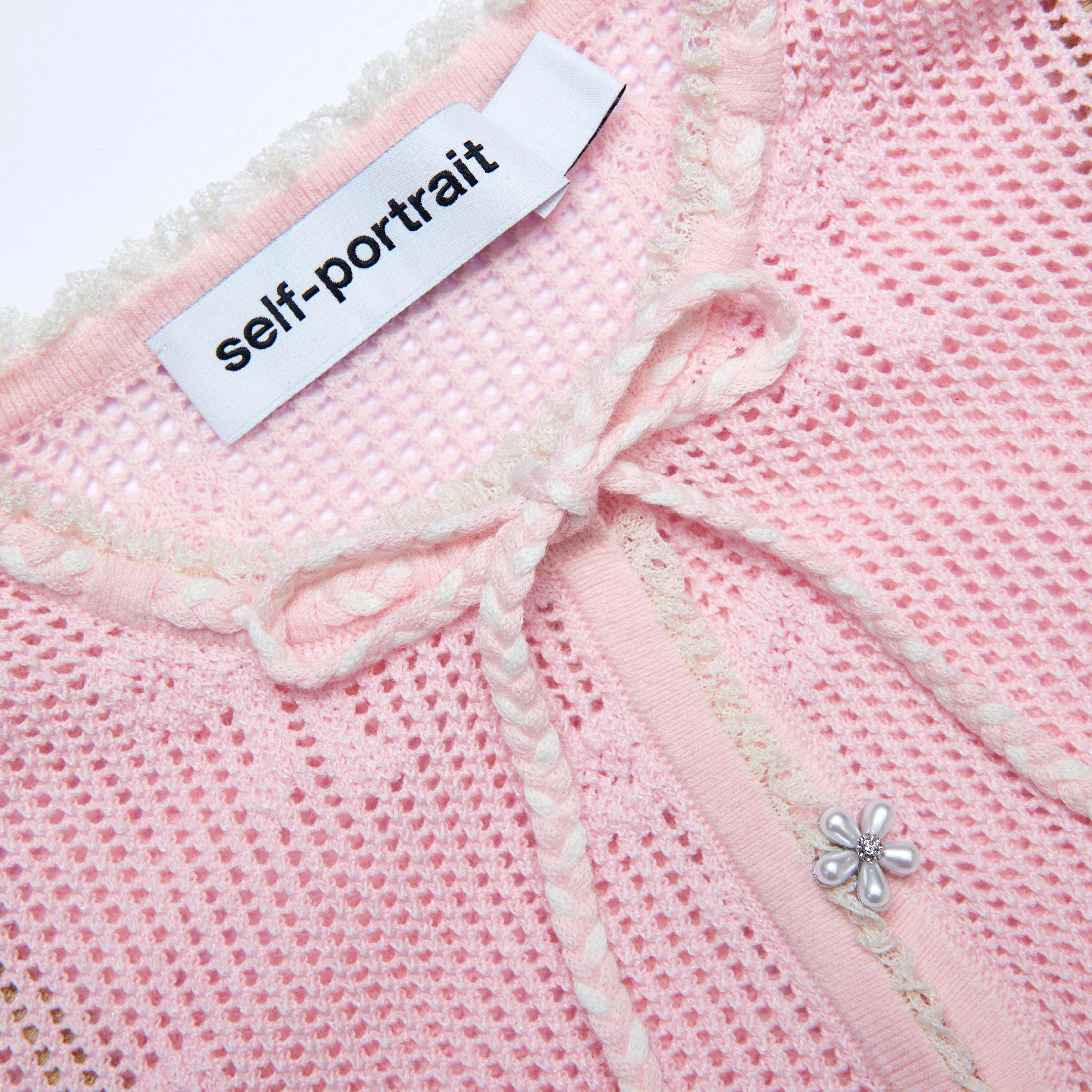 Pink Bow Crochet Cardigan - Image 5