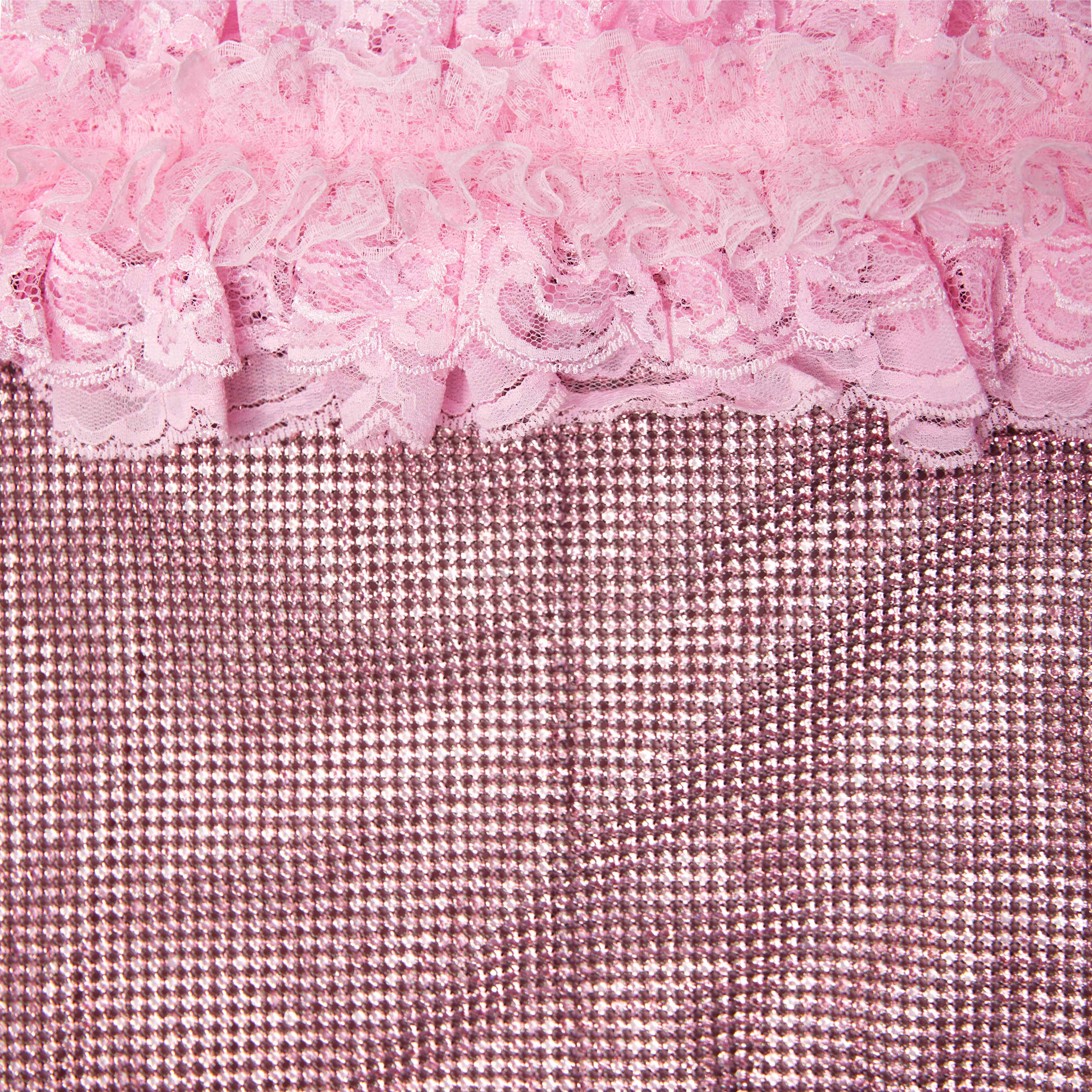 Pink Crystal Chainmail Mini Dress - Image 5