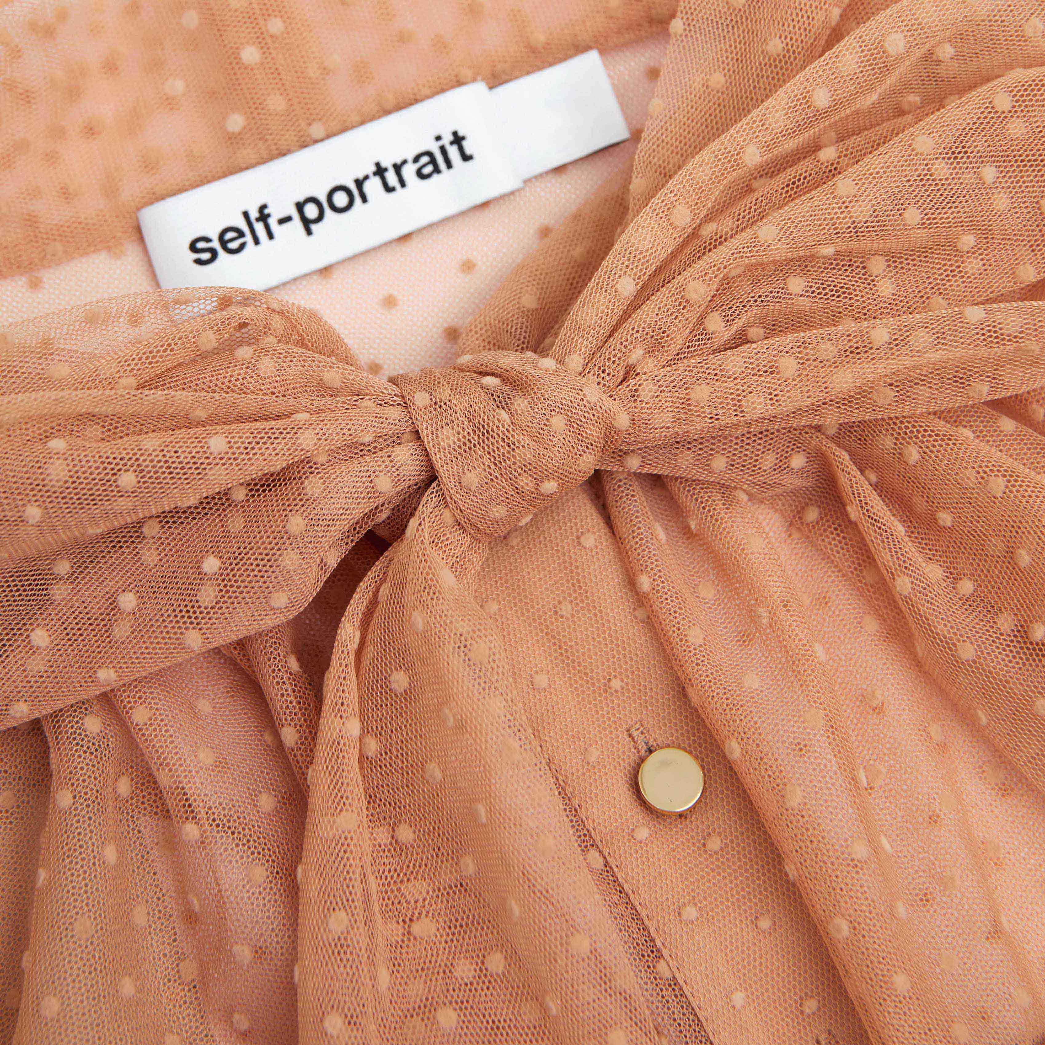 Tan Dot Mesh Maxi Dress - Image 5