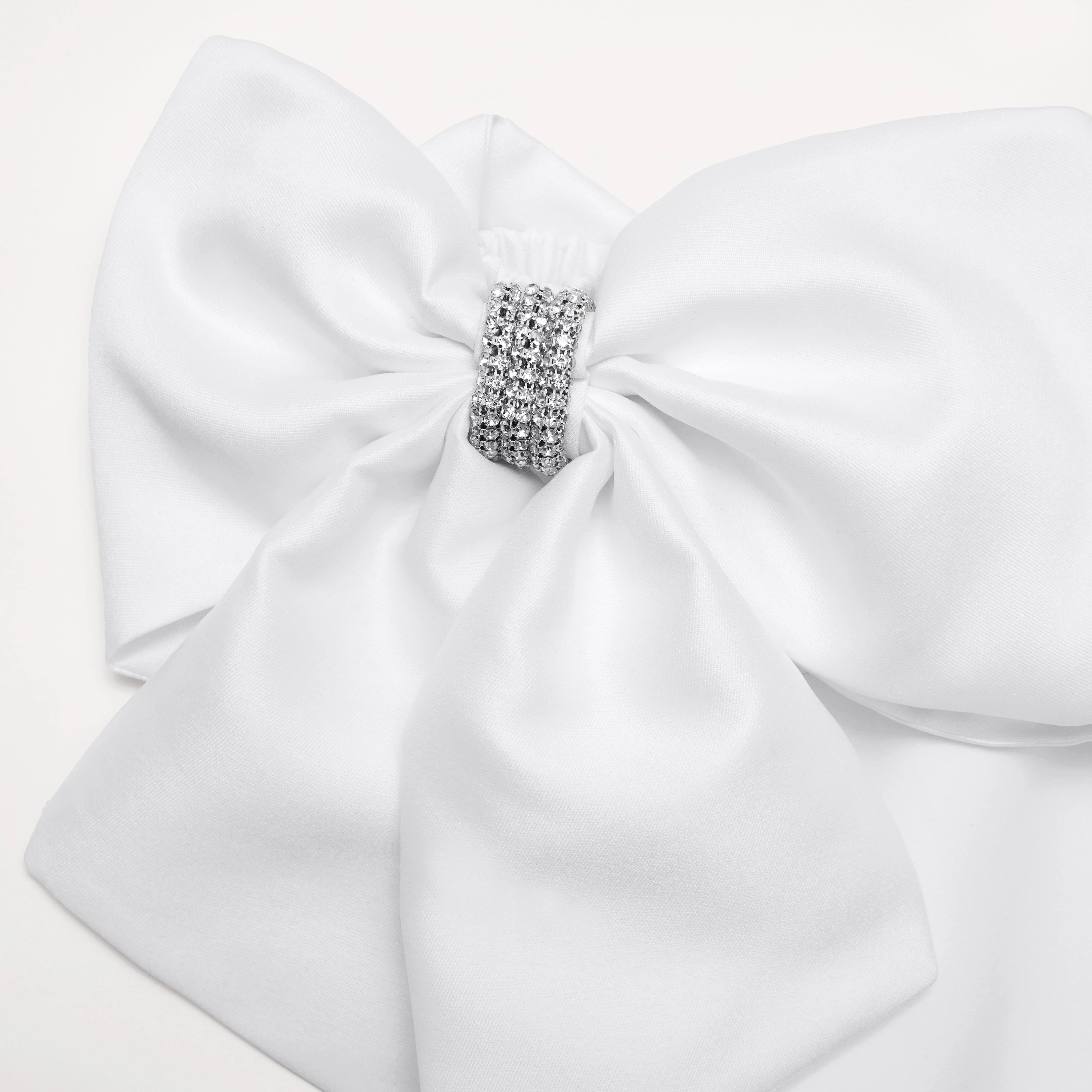 White Crepe Bow Mini Dress - Image 5