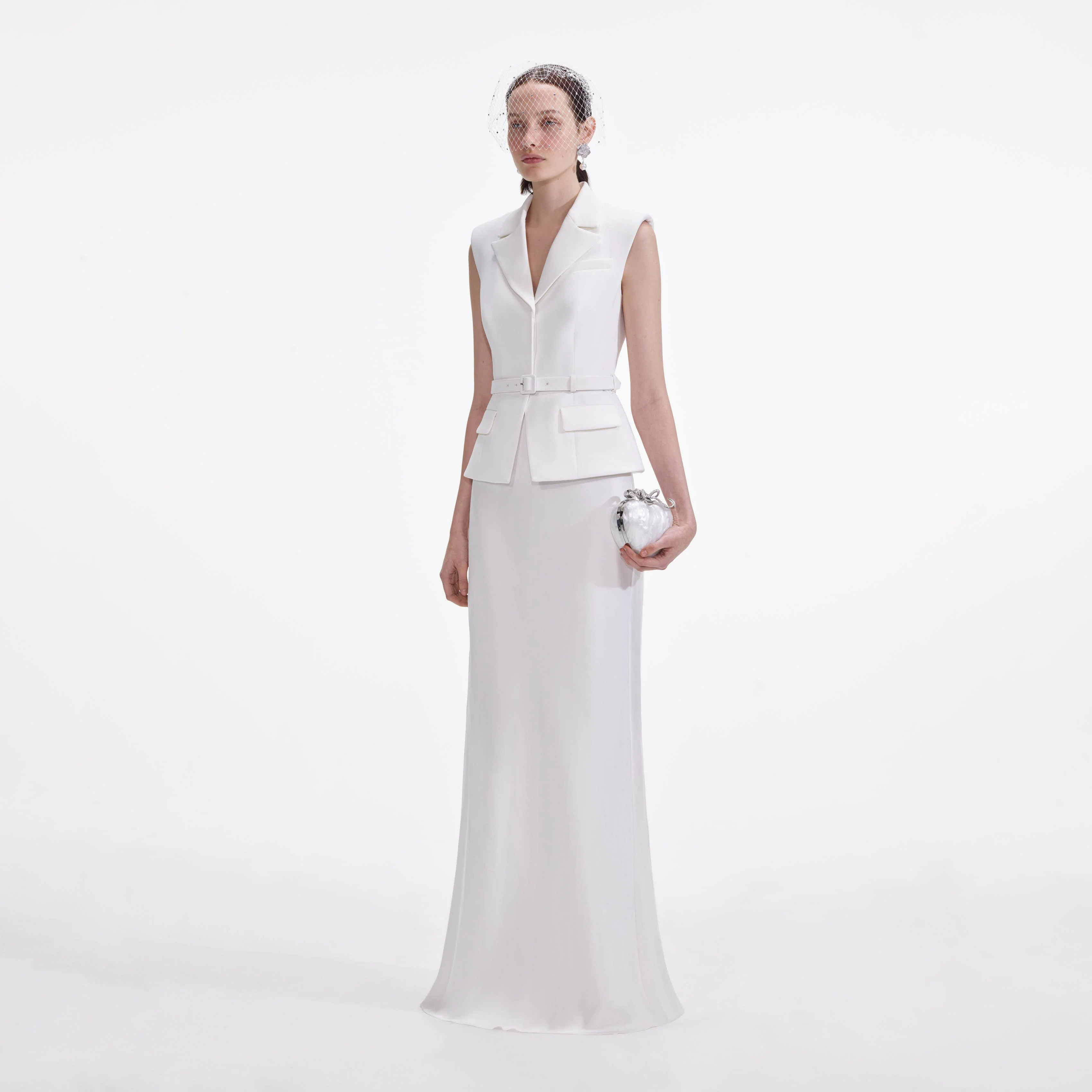 White Crepe Maxi Dress - Image 2