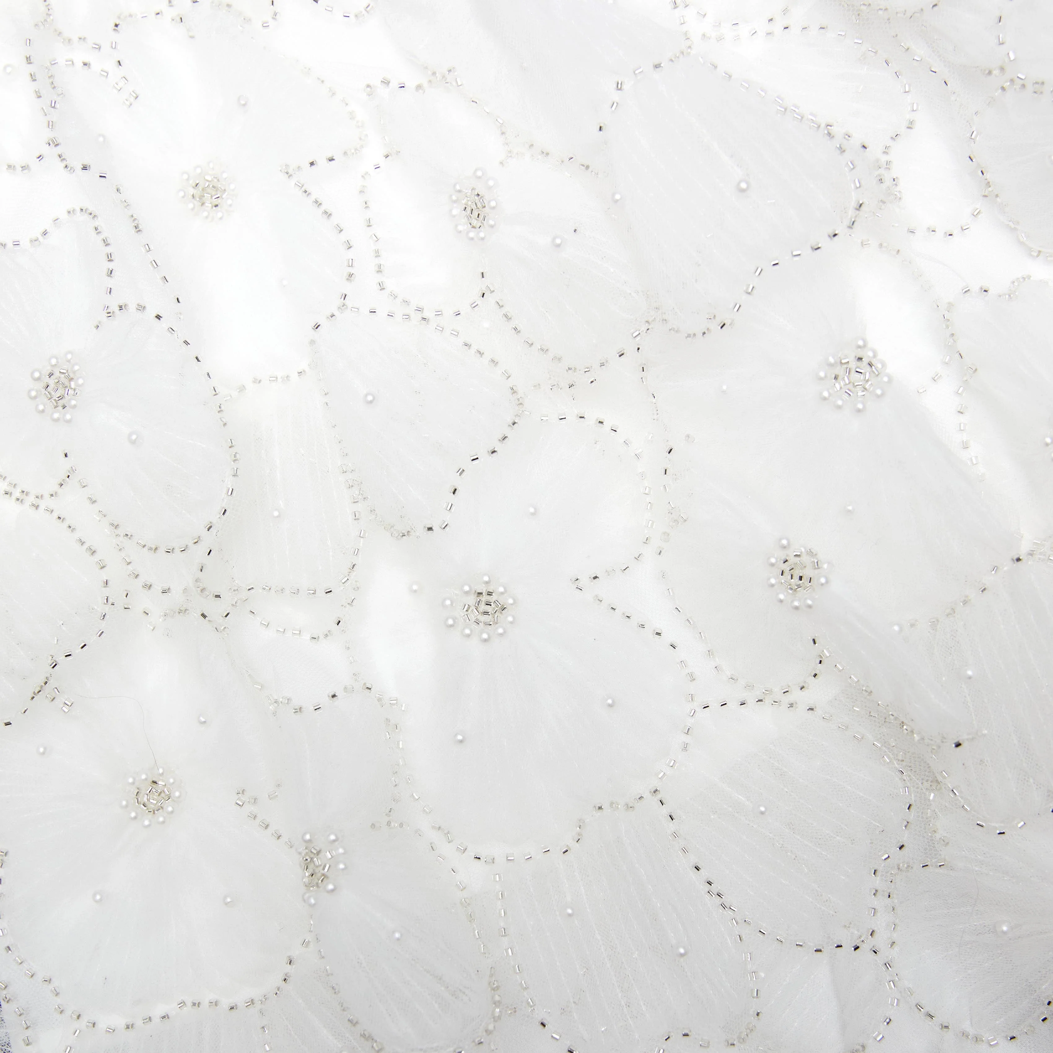 White Embellished Tulle Short Sleeve Dress - Image 3