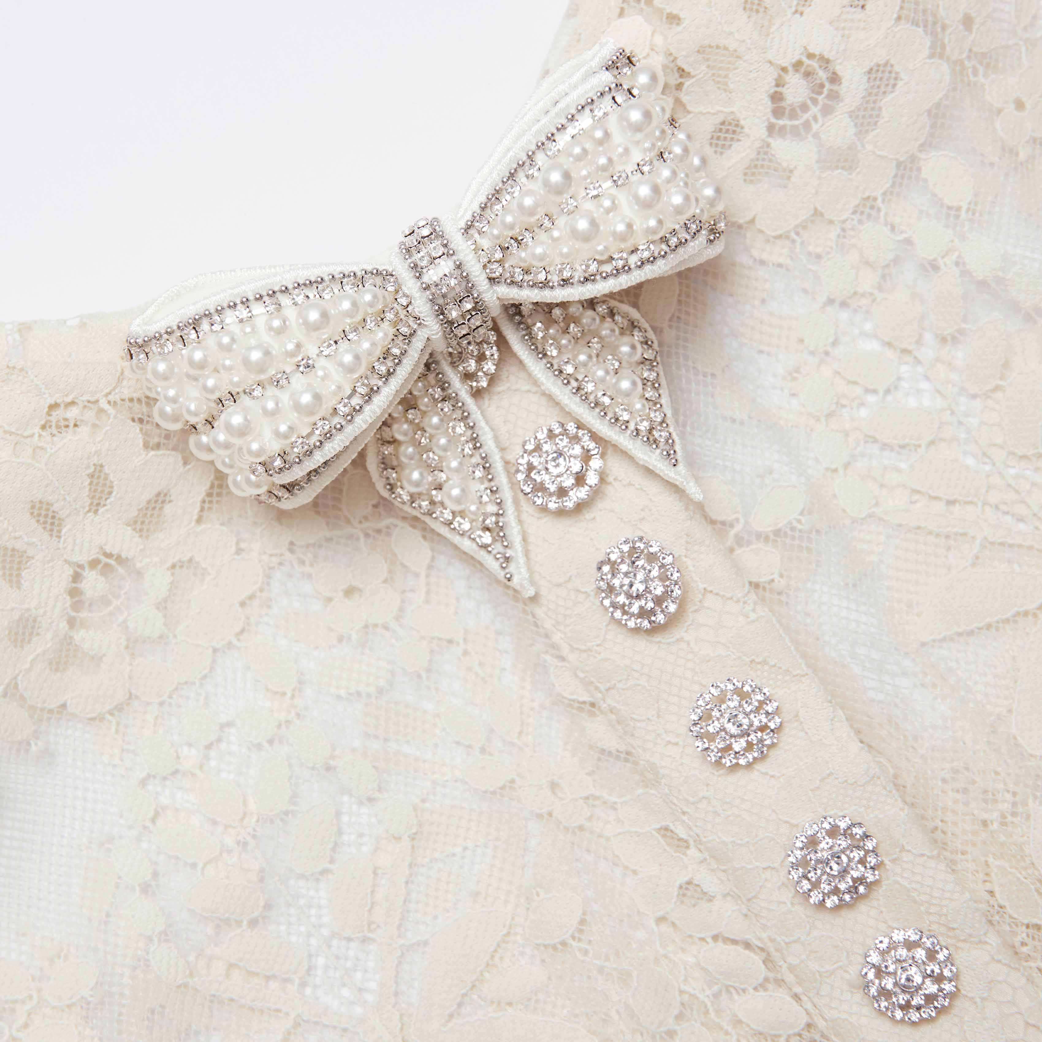 White Tiered Lace Maxi Dress - Image 5