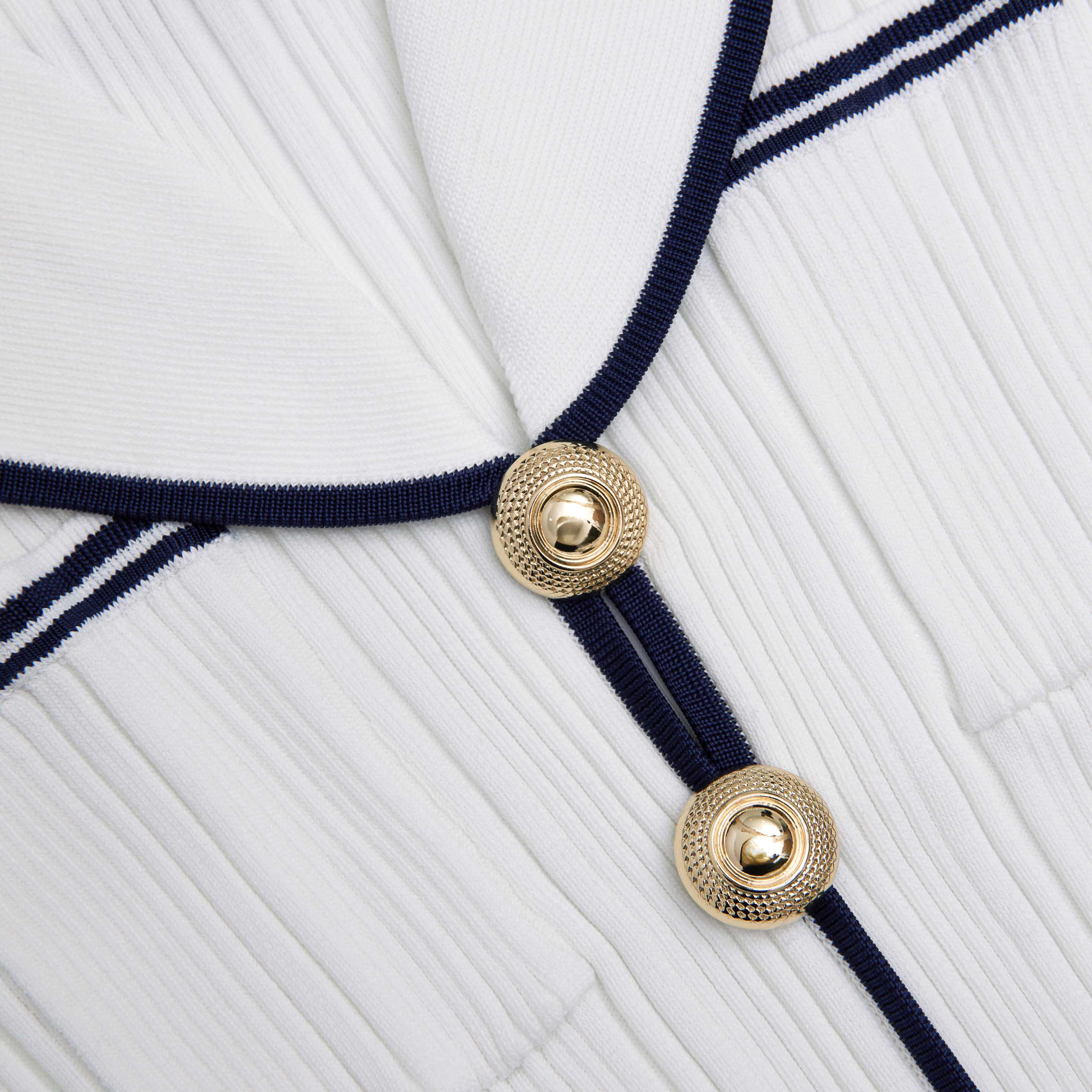 White Viscose Rib Knit Midi Dress - Image 5