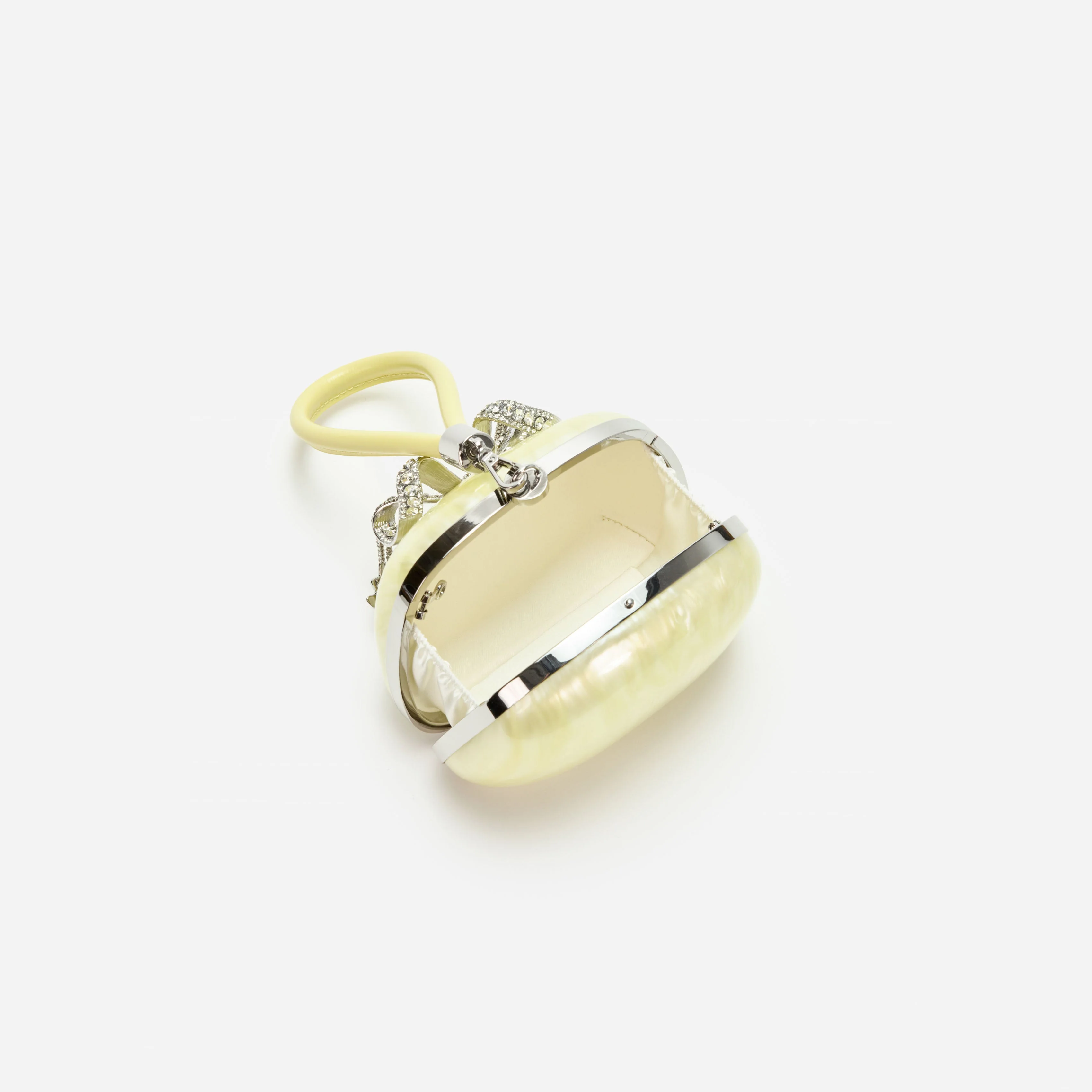 Yellow Pearl Top Handle Clutch Bag - Image 5