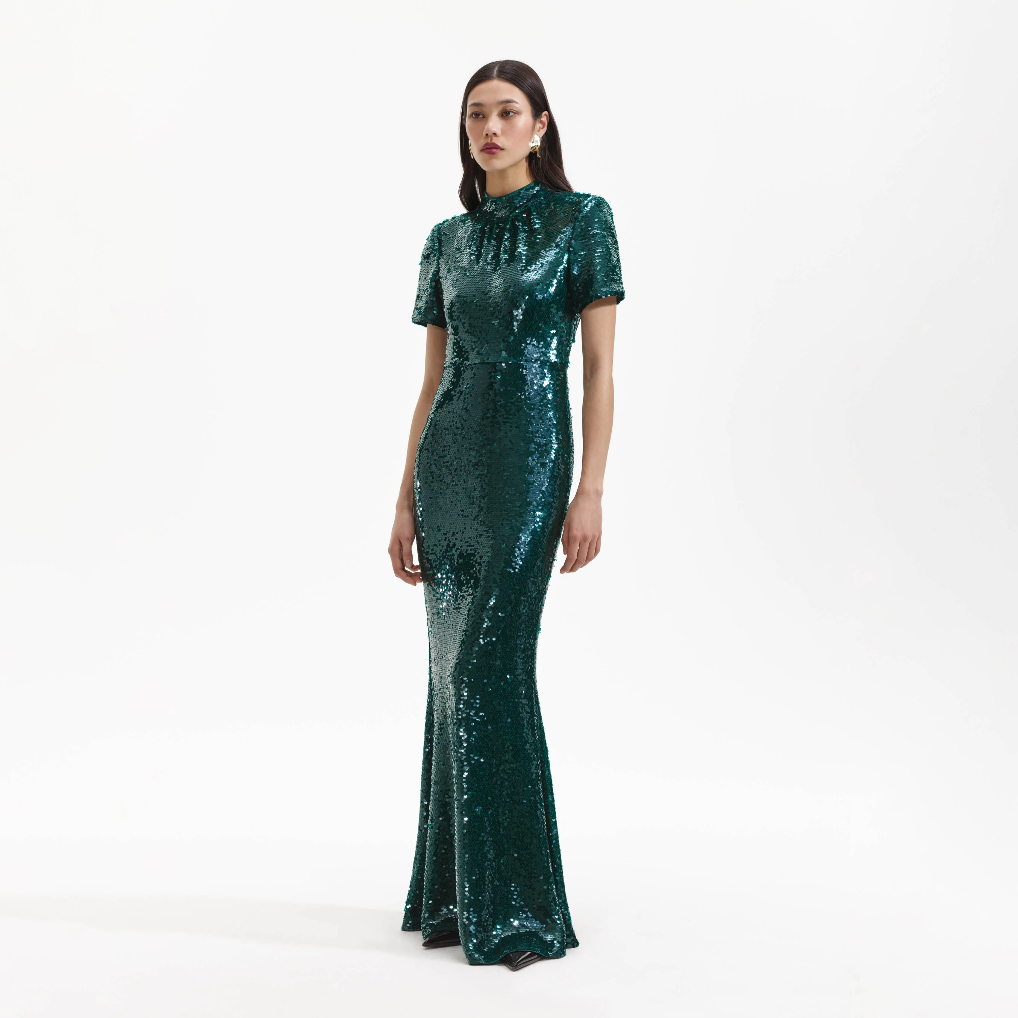 Teal Sequin Maxi Dress - Image 7