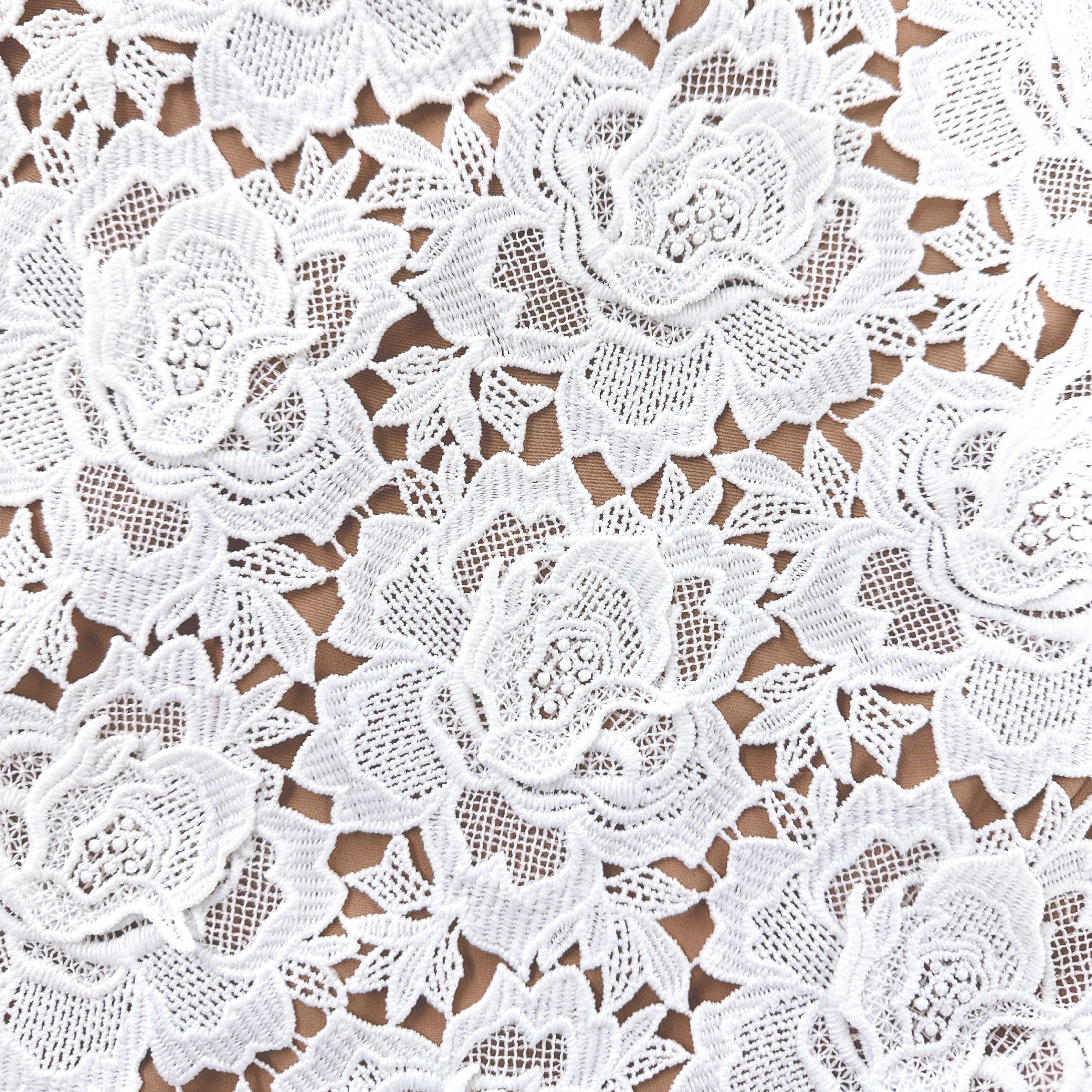 White Flower Lace Midi Dress - Image 5